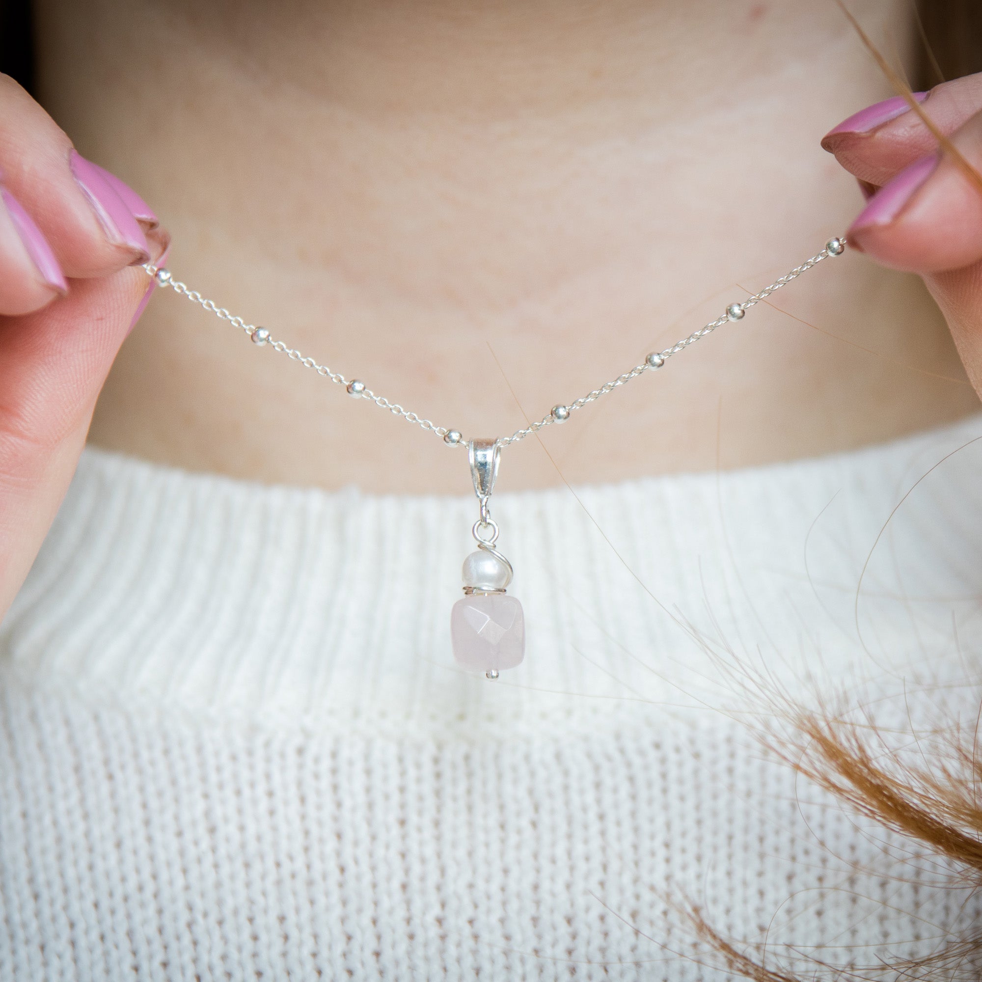 Halsketting rozenkwarts | Jewels with Flair