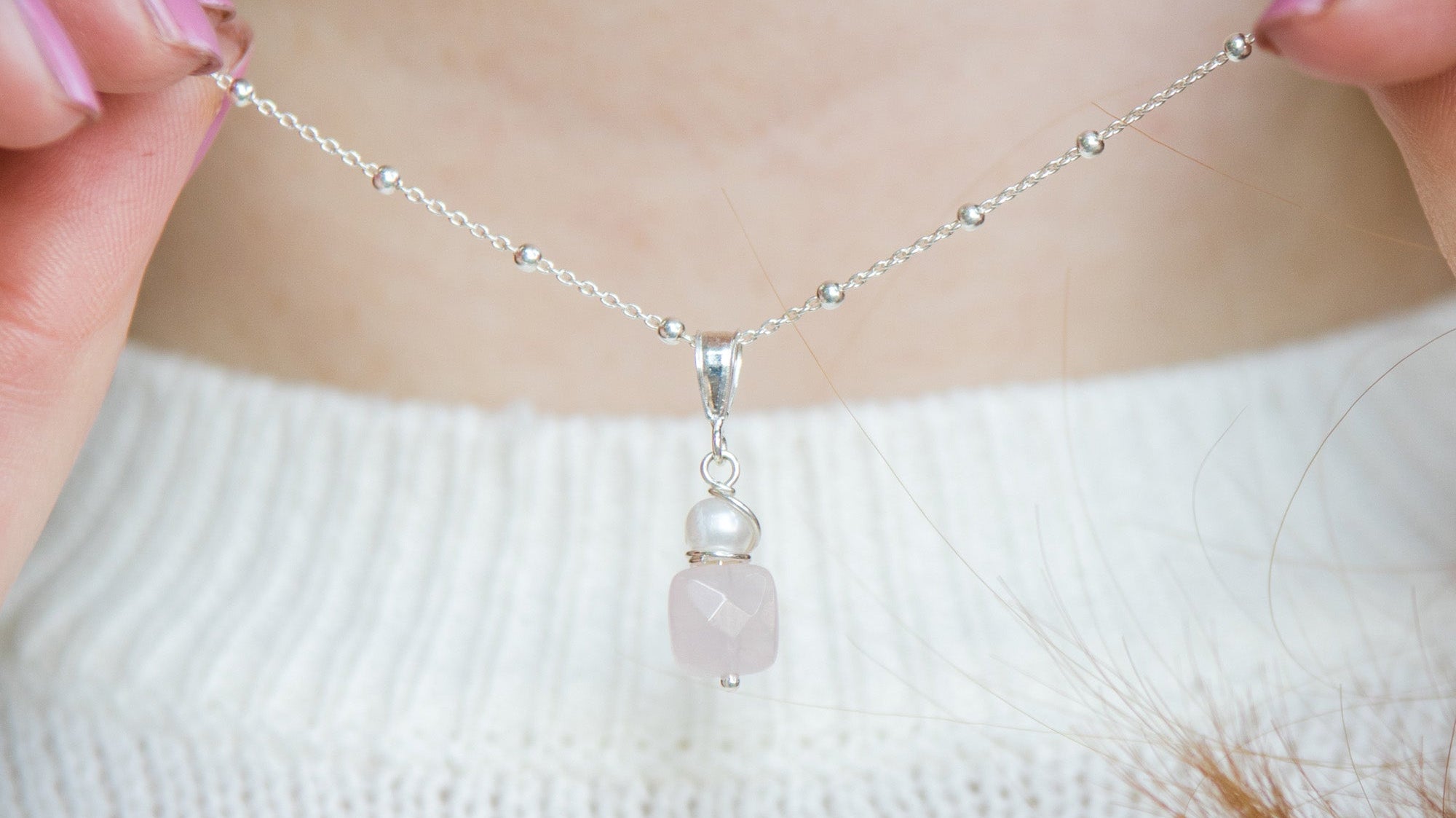 Halsketting rozenkwarts | Jewels with Flair