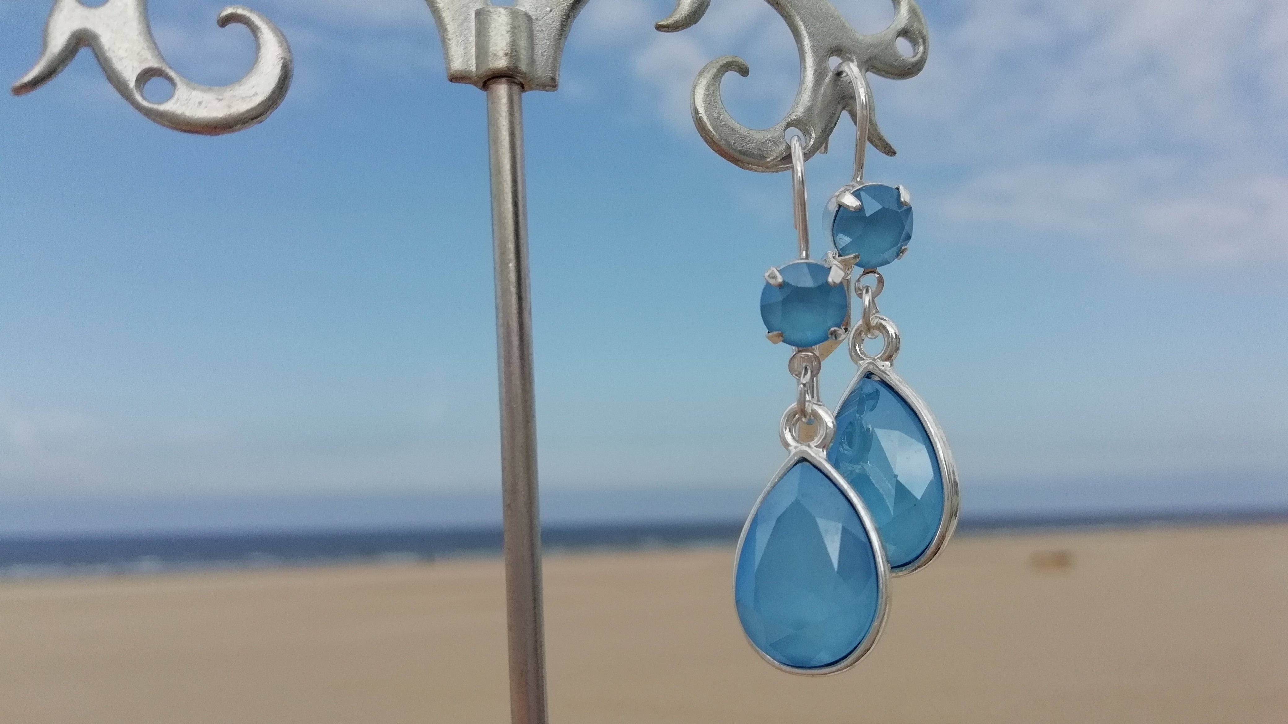 Oorbellen water blauw