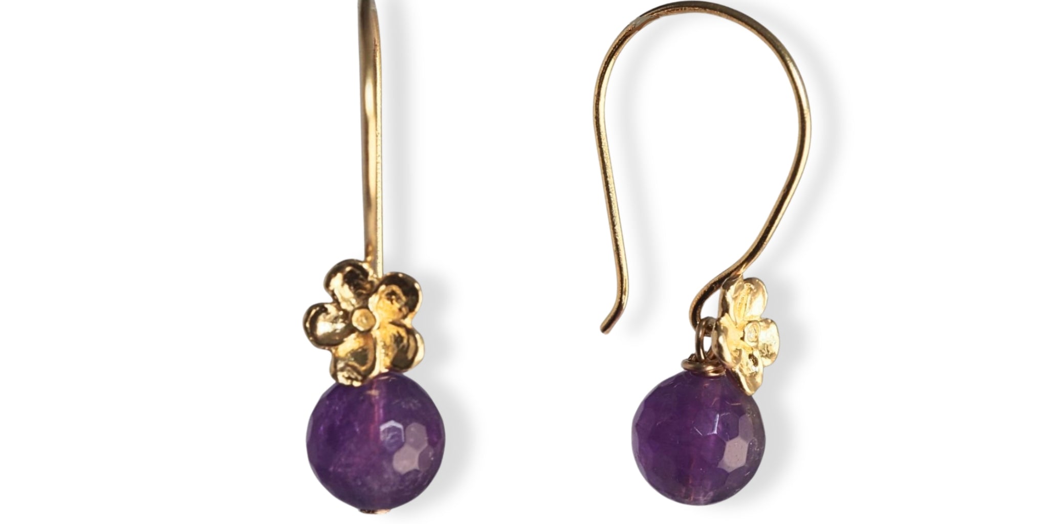 Bloemoorbellen met edelsteen amethist