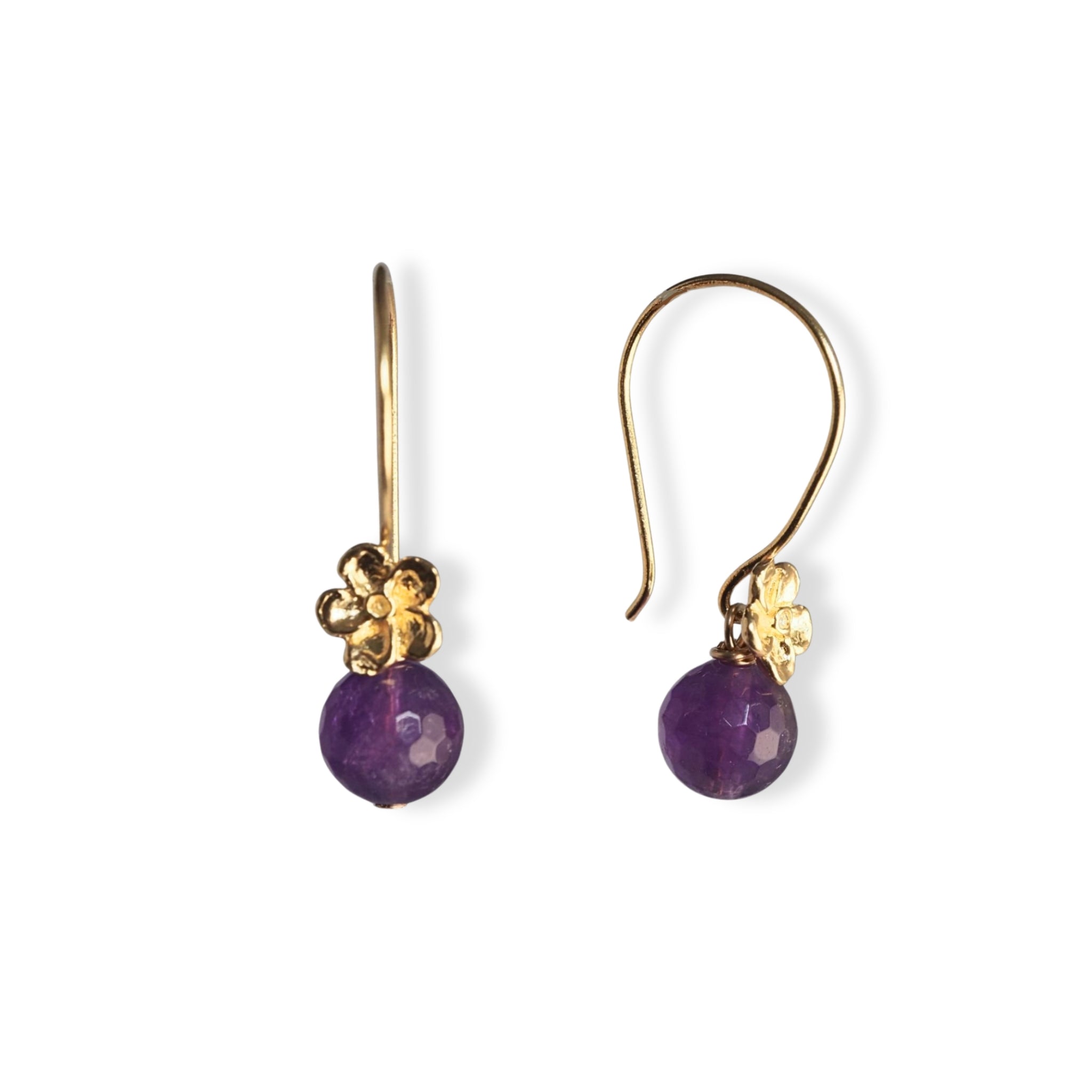 Bloemoorbellen met edelsteen amethist