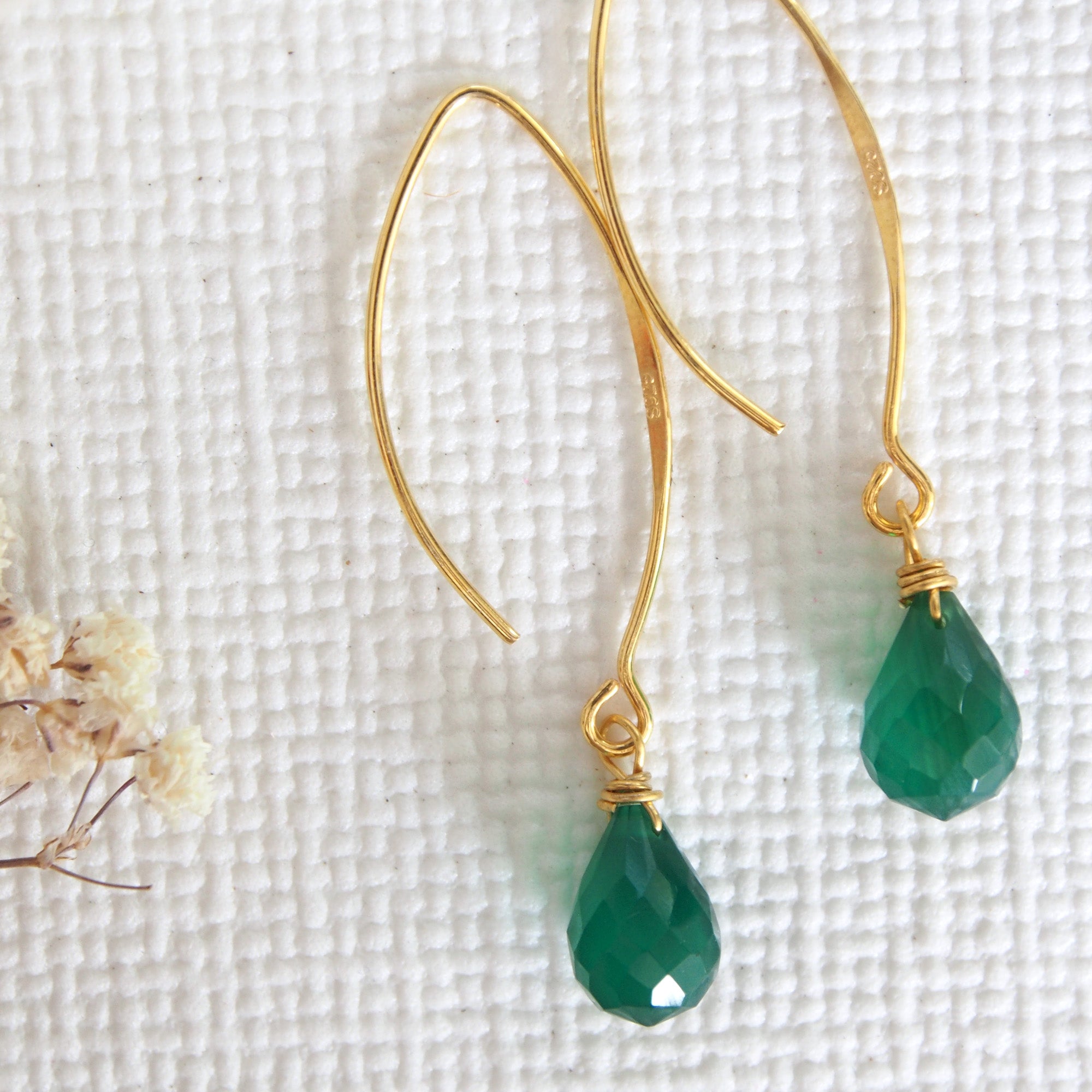 Elipse oorbellen onyx druppels - Jewels with Flair