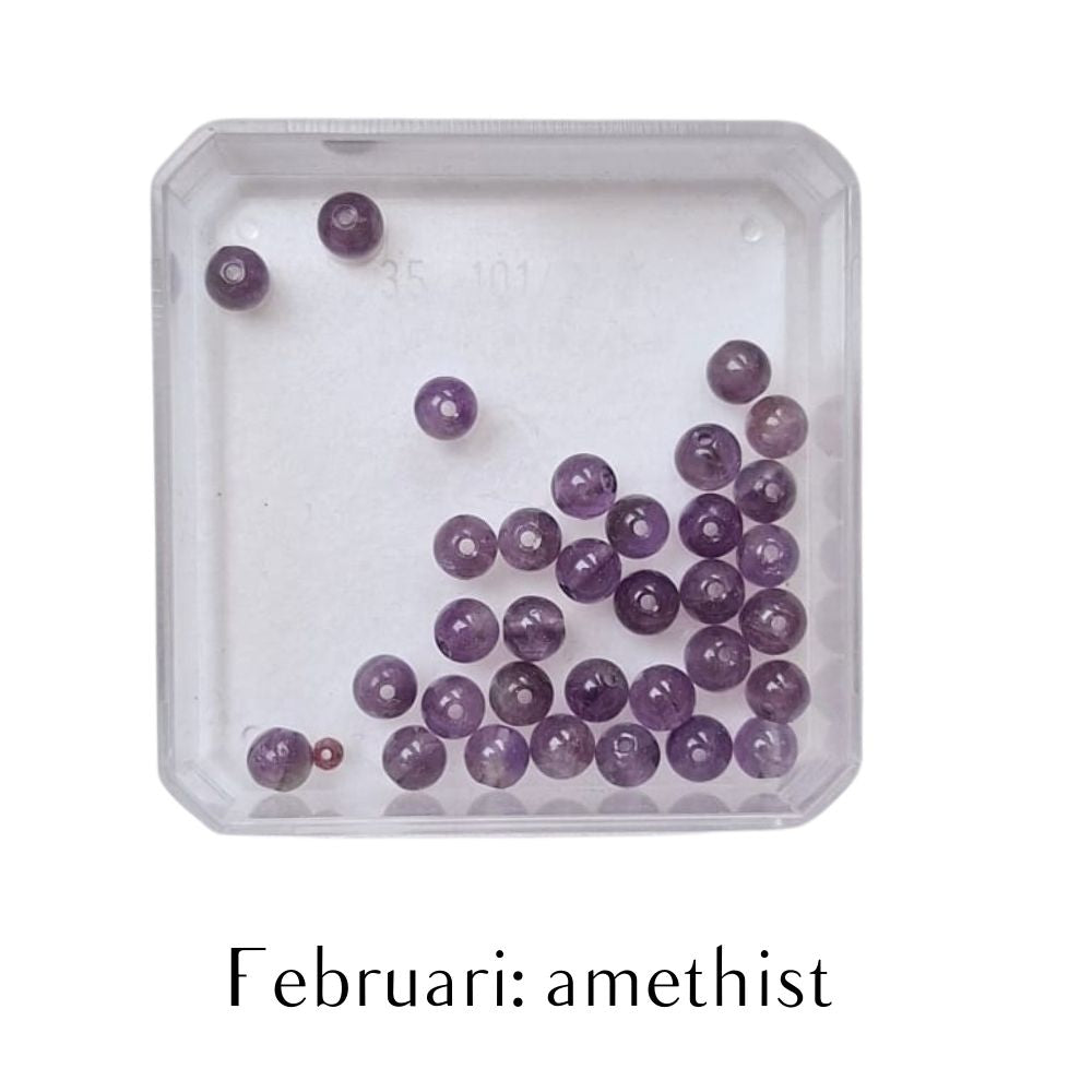 geboortesteen februari: amethist, ten behoeven van maatwerk geboortesteen armband