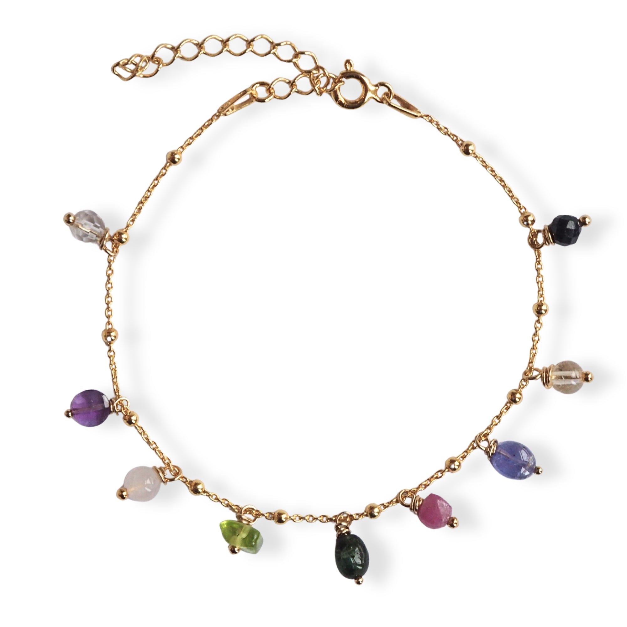 Geboortesteen bedel armband goud