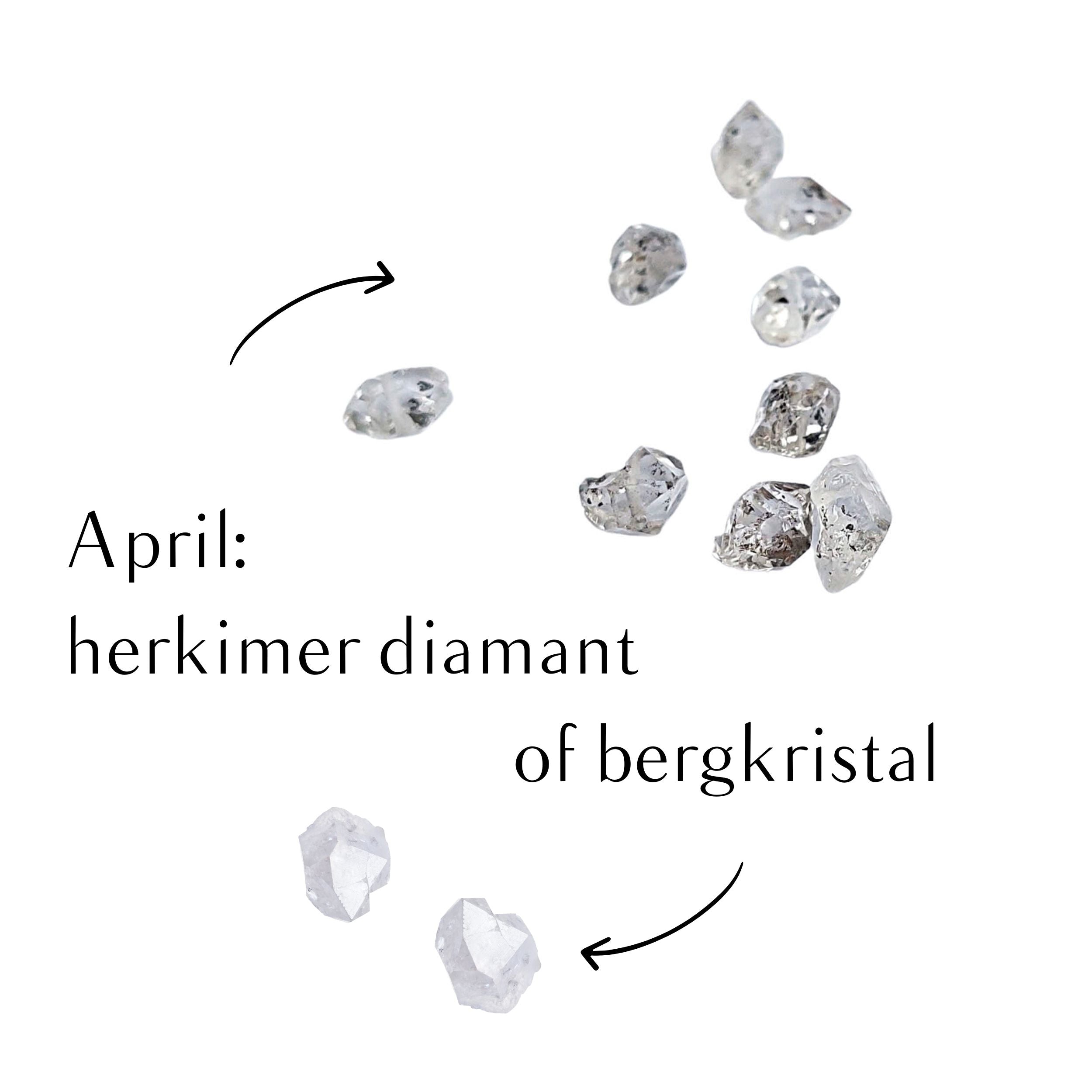 Geboortesteen bergristal ten behoeve van maatwerk geboortesteen armband