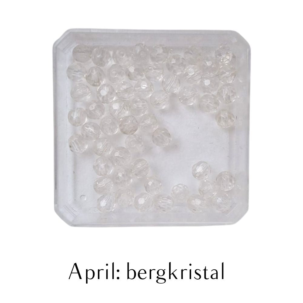 Geboortesteen bergkristal ten behoeve van maatwerk geboortesteen armband