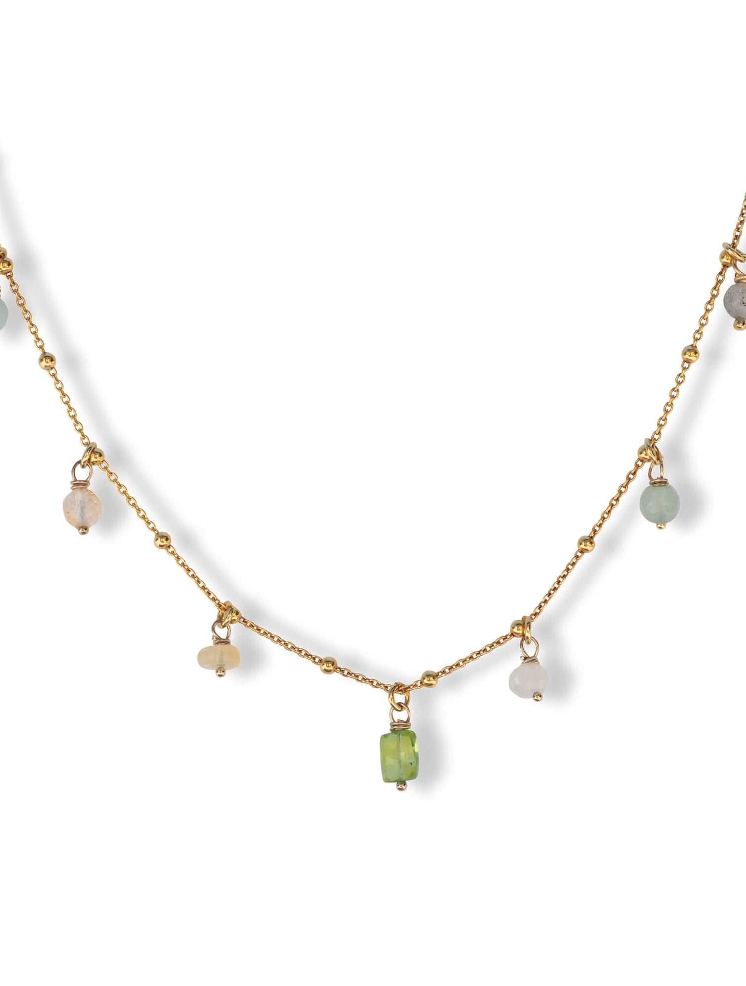 Geboortesteen ketting, maatwerk ketting om zelf samen te stellen met geboortestenen die bij jou passen. Keuze uit zilver of golf filled.