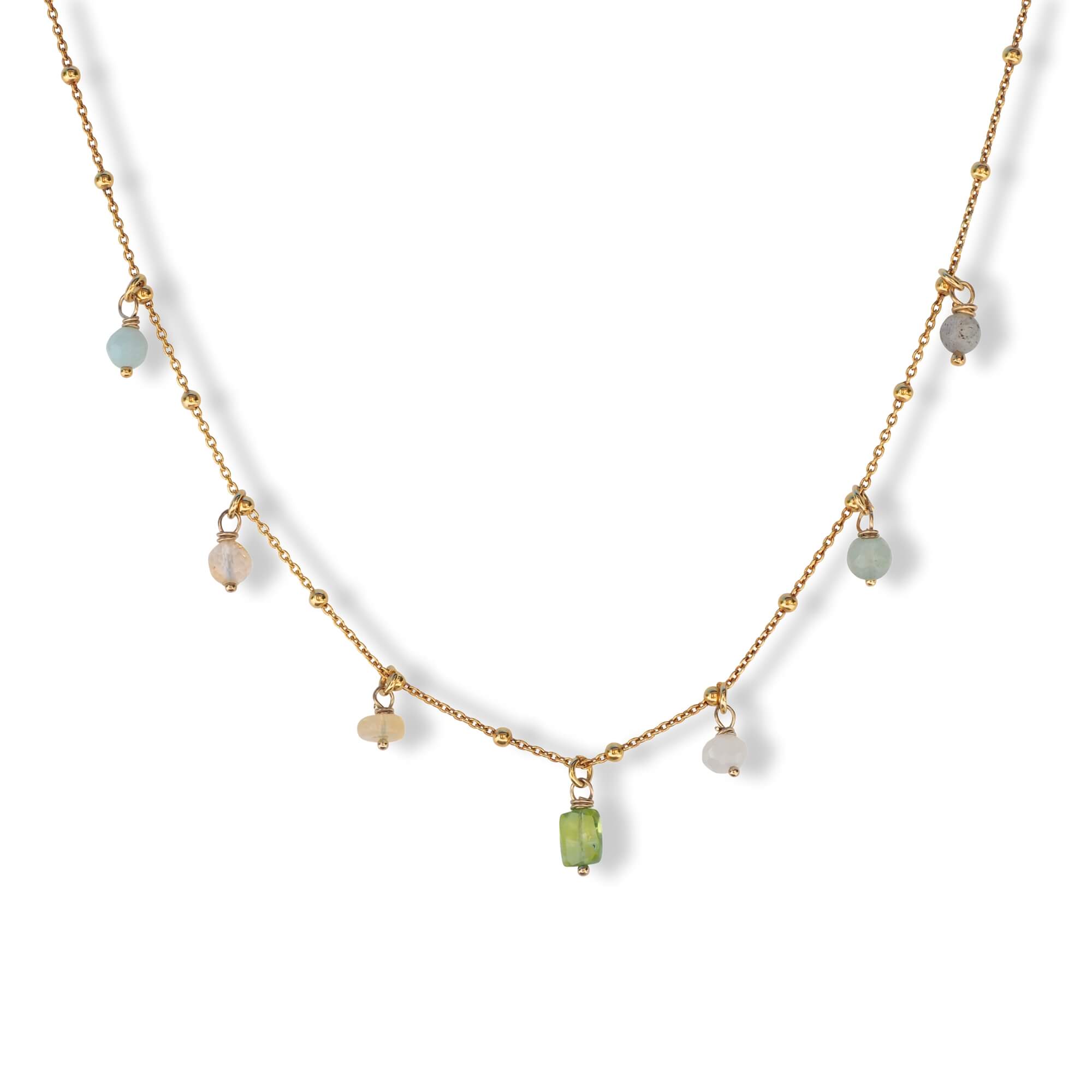 Geboortesteen ketting, maatwerk ketting om zelf samen te stellen met geboortestenen die bij jou passen. Keuze uit zilver of golf filled.