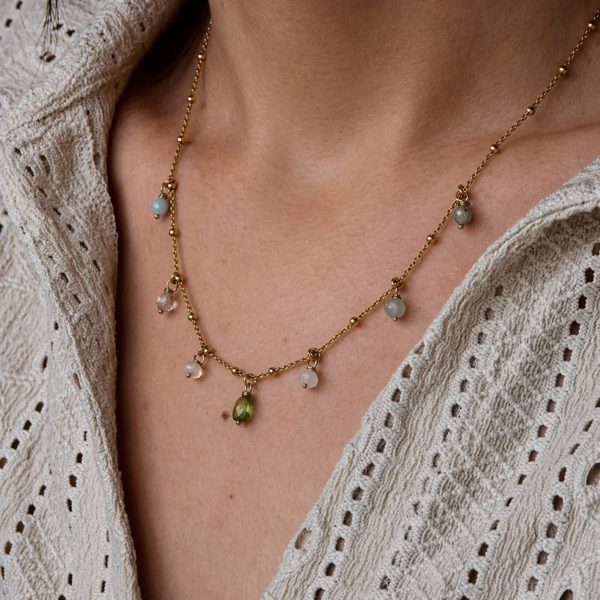 Halsketting met geboortestenen naar keuze