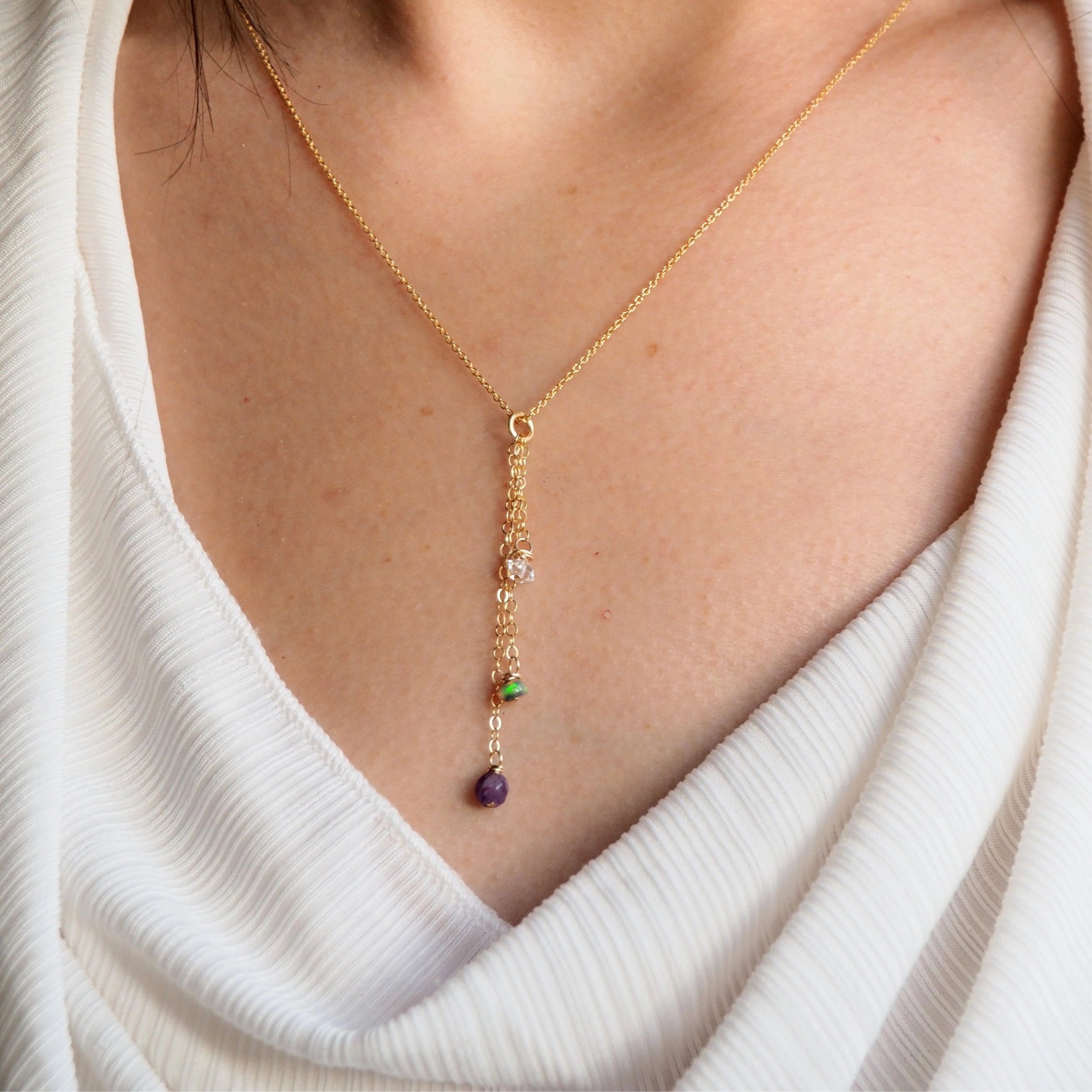 Geboortesteen ketting met edelsteen keuze