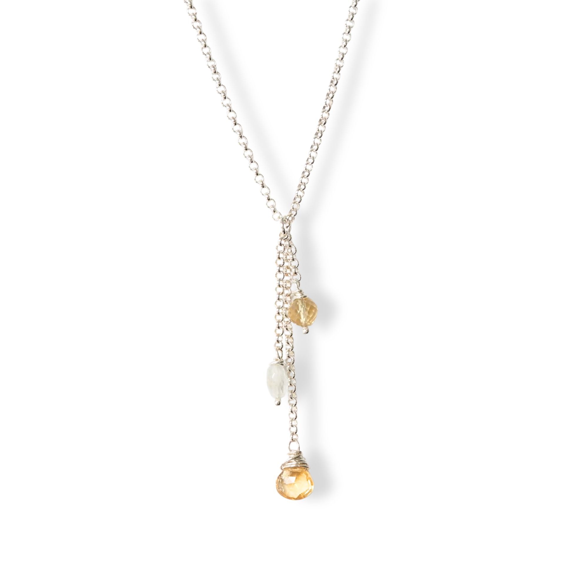 Geboortesteen ketting met meerdere steentjes | zilver