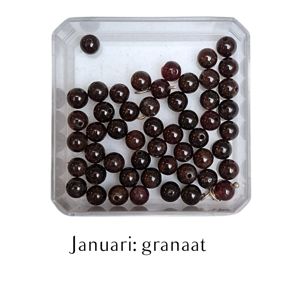 geboortesteen januari: granaat, ten behoeven van maatwerk geboortesteen armband