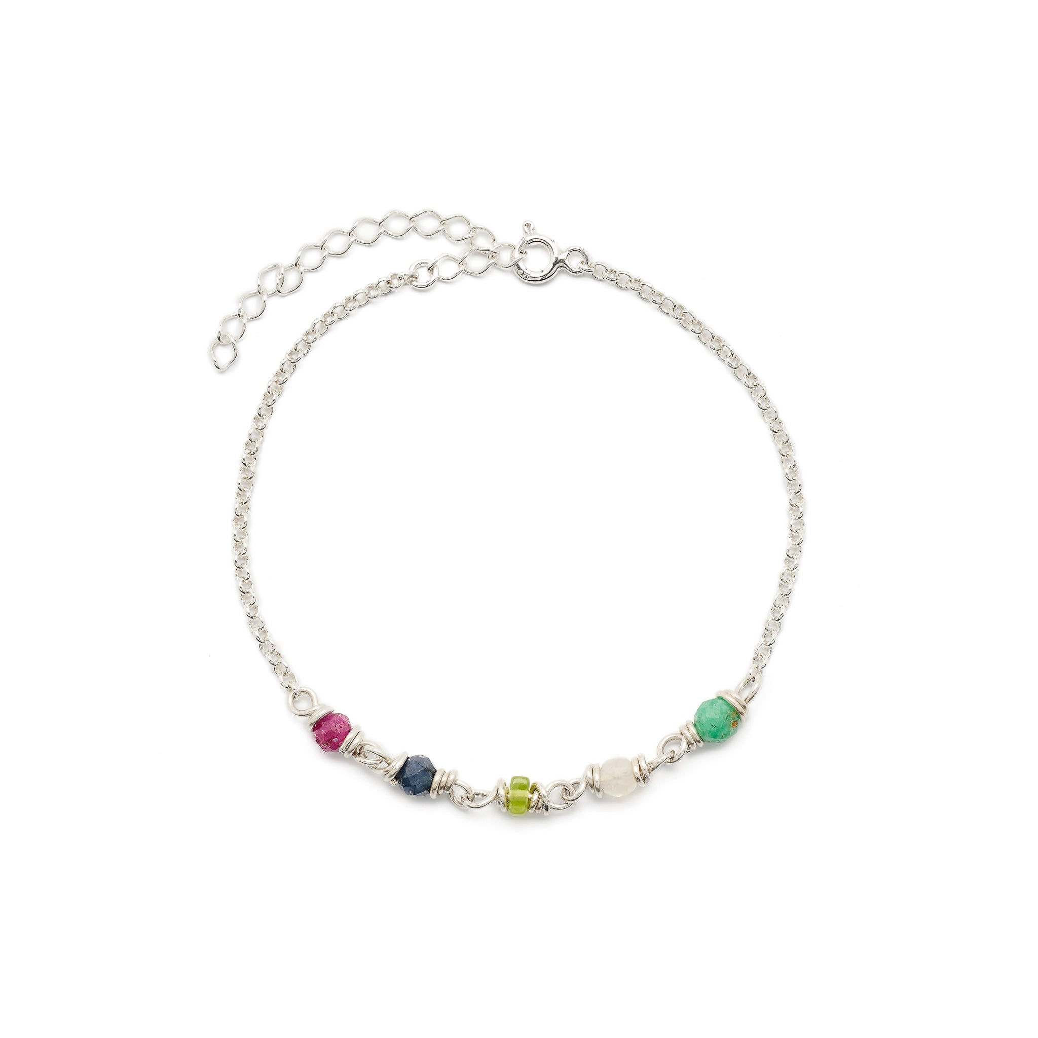 Geboortesteen armband met zelf uitgekozen steentjes, maatwerk armband, customize bracelet