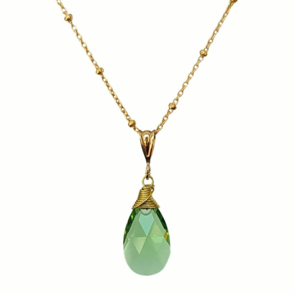 ketting groene druppel hanger