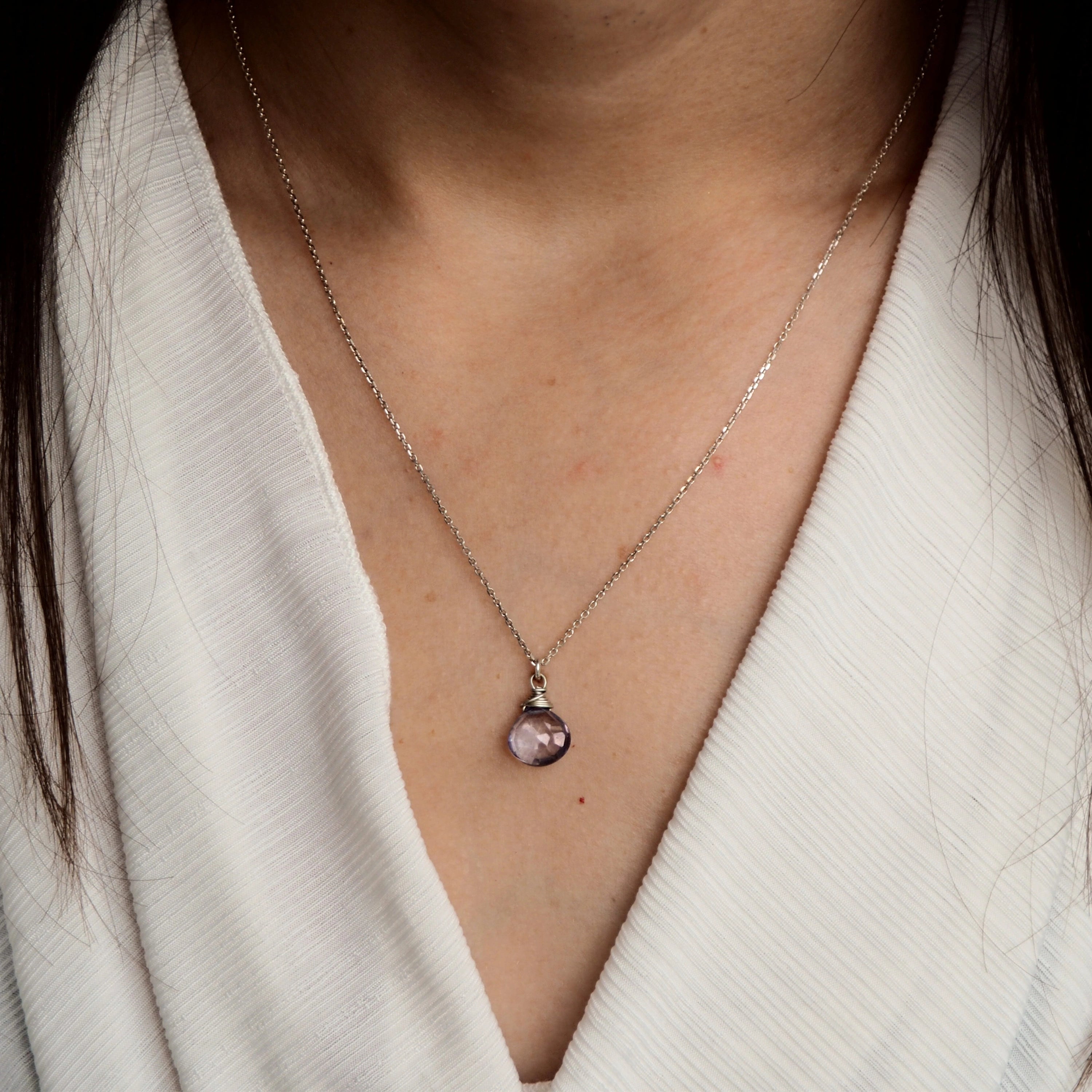 halsketting bergkristal in kleur tanzaniet