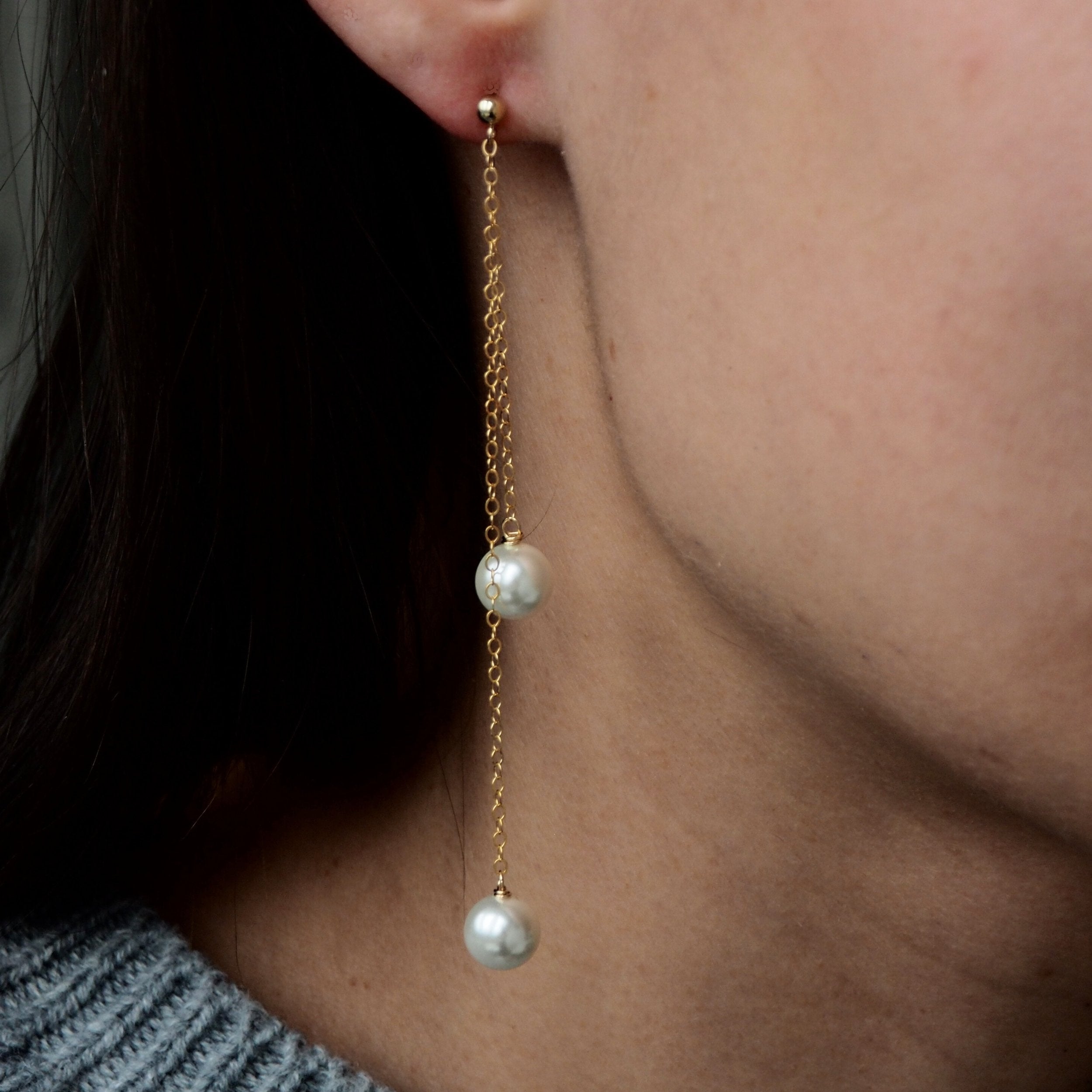 Maxima oorbellen met parels