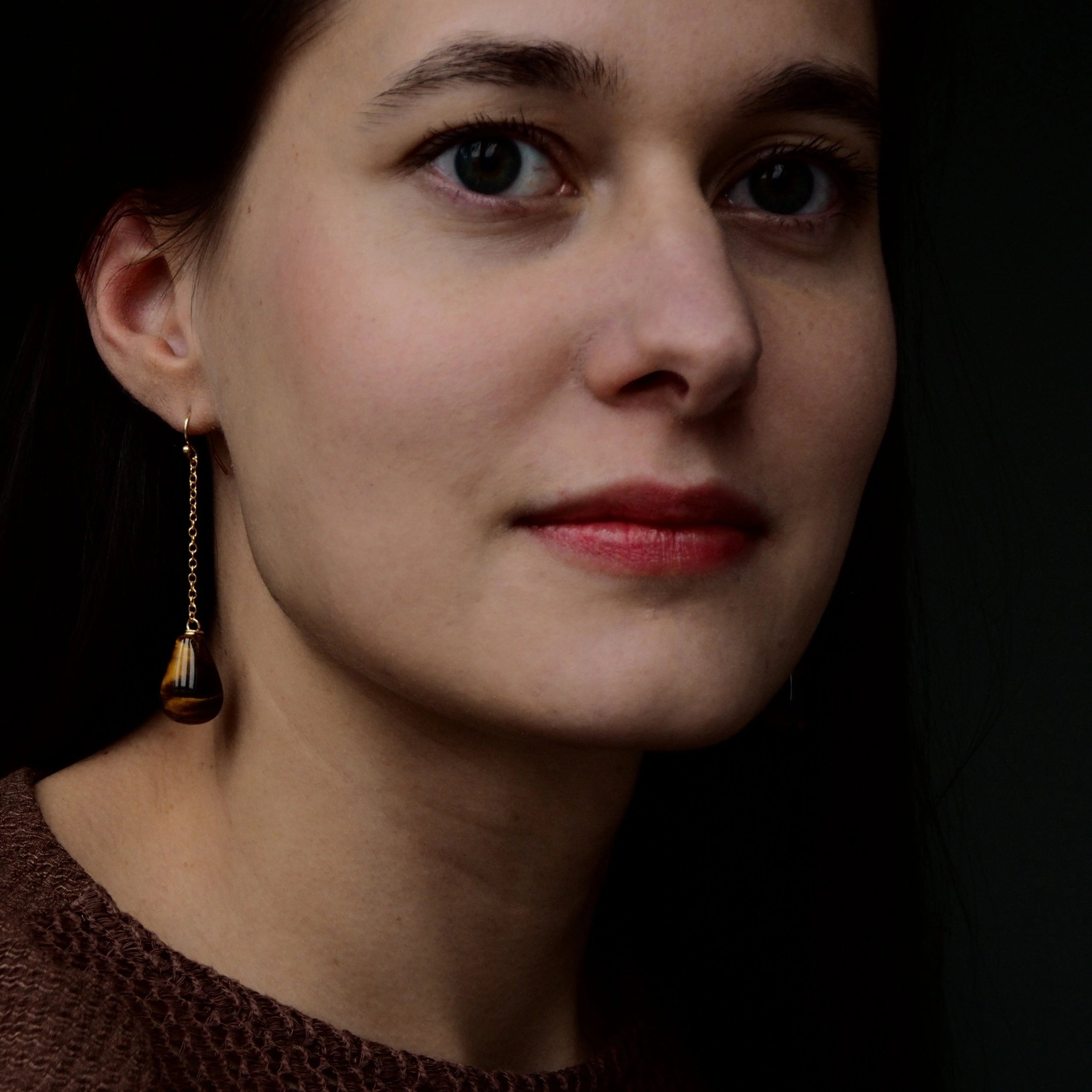 Maxima oorbelen met tijgeroog