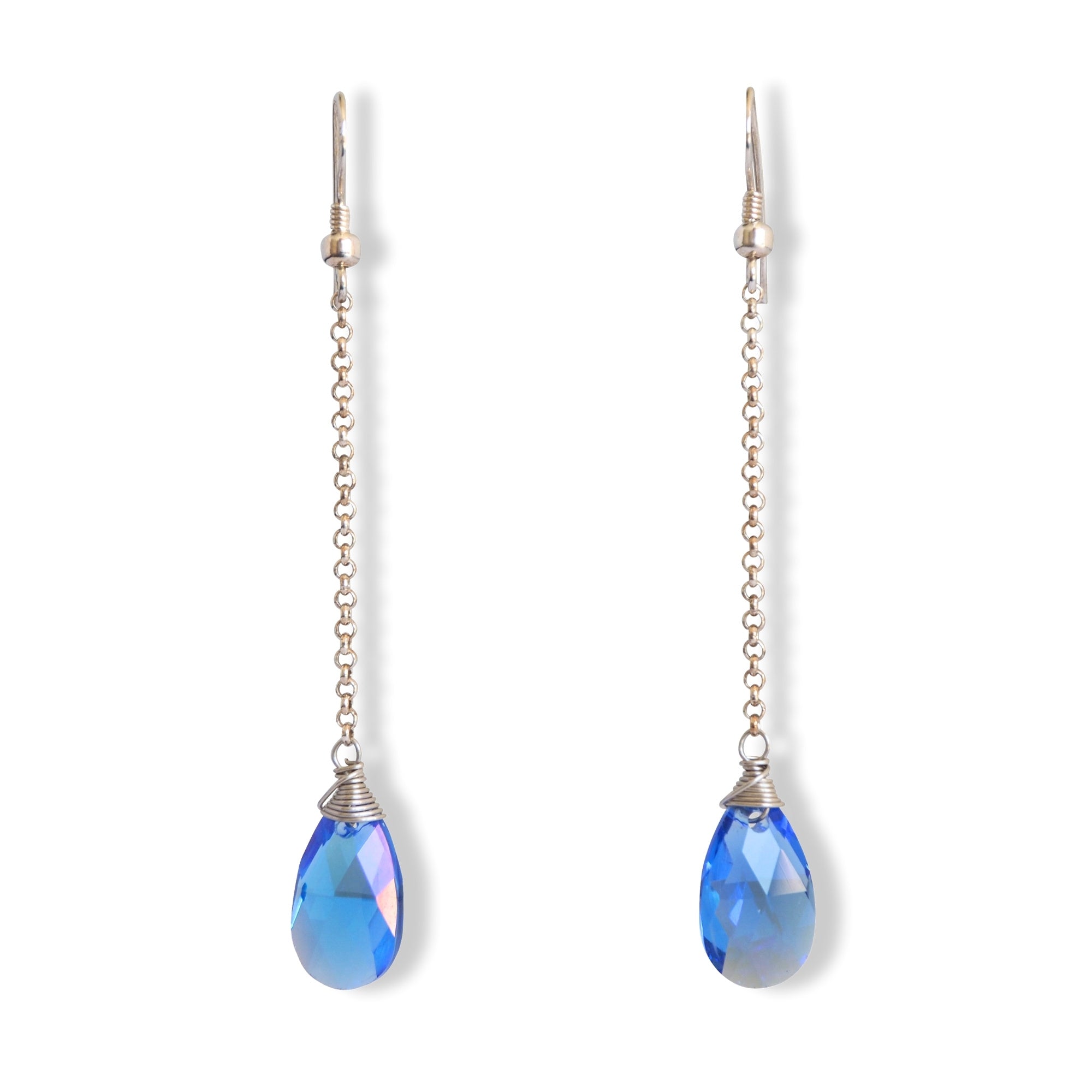 Maxima oorbellen glaskristal druppels blauw Oorbellen - Jewels with Flair