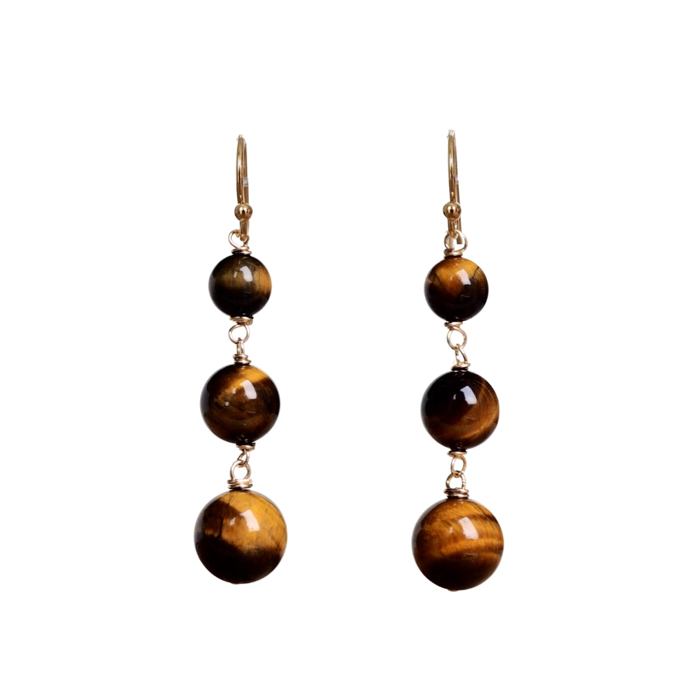 Lange oorbellen met tijgeroog Oorbellen - Jewels with Flair