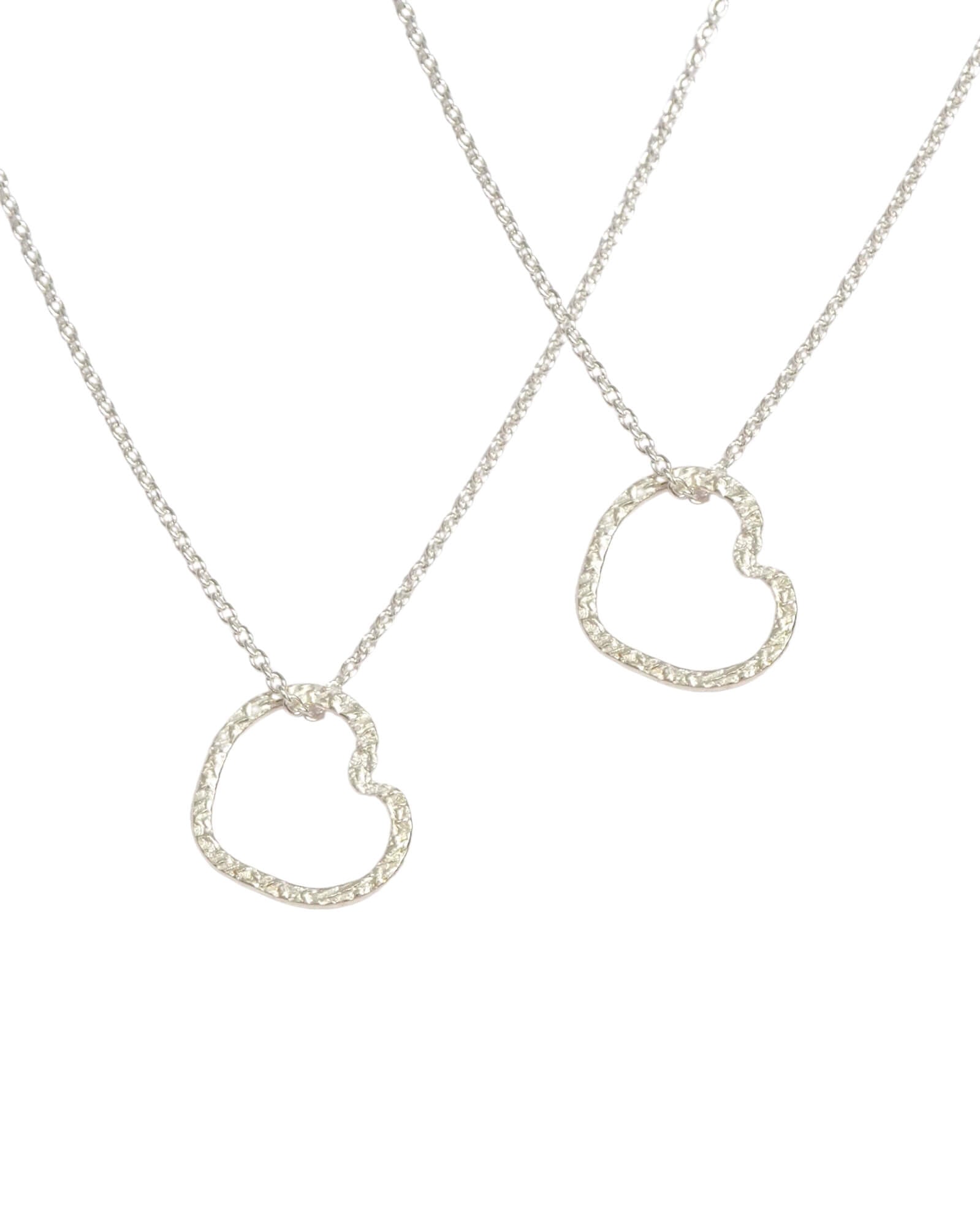 moeder dochter ketting hartje, uniek kerstcadeau en moederdag cadeai