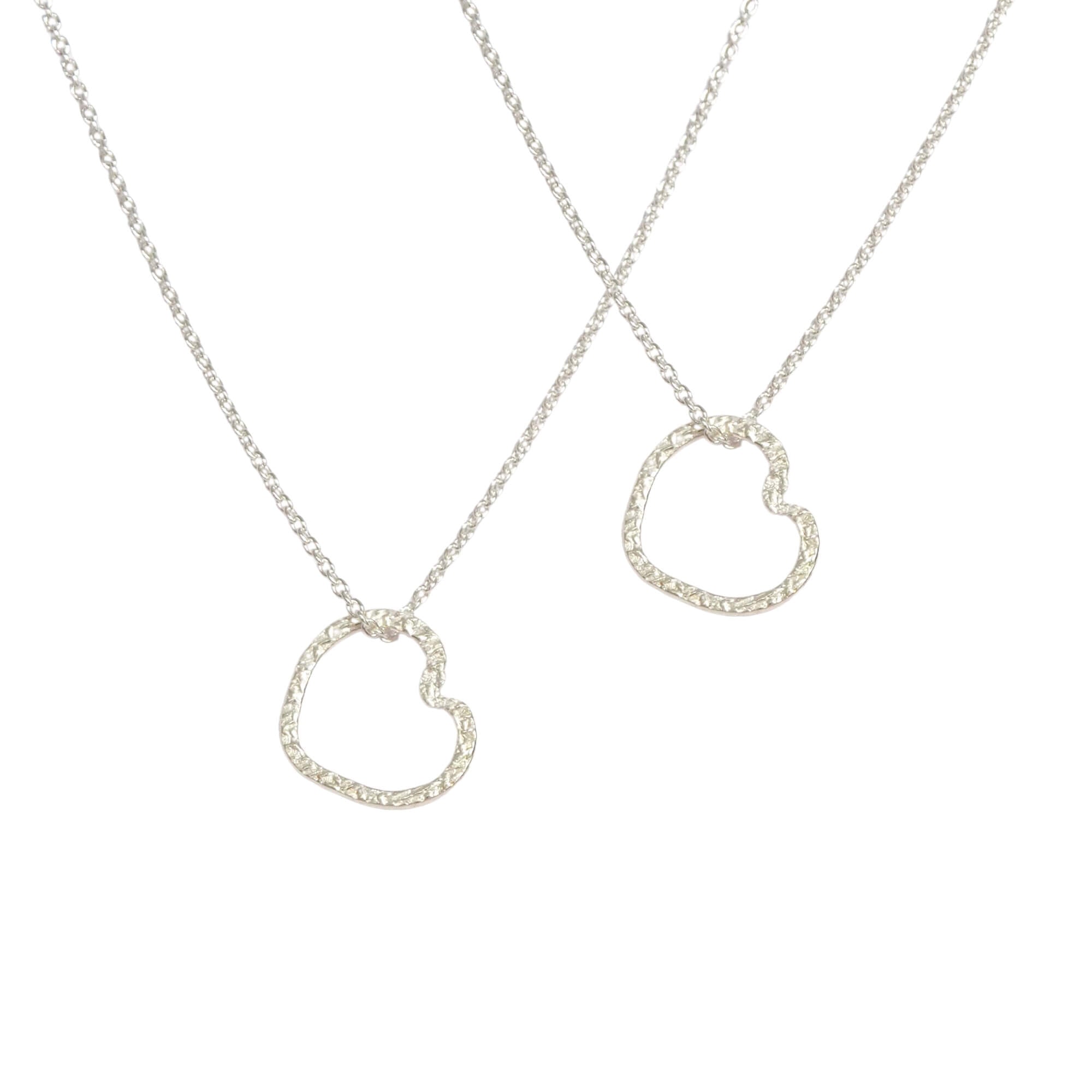 moeder dochter ketting hartje, uniek kerstcadeau en moederdag cadeai