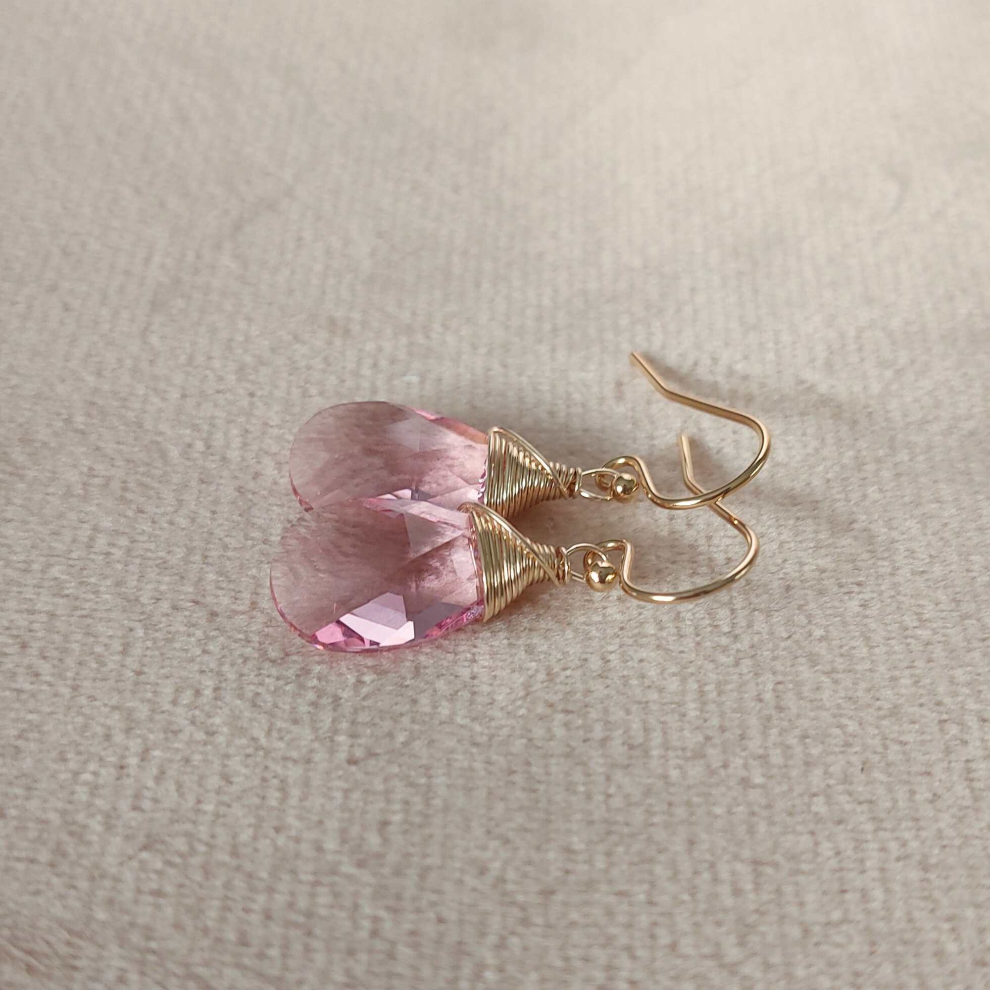 Sprankelende oorbellen glaskristal roze Oorbellen - Jewels with Flair