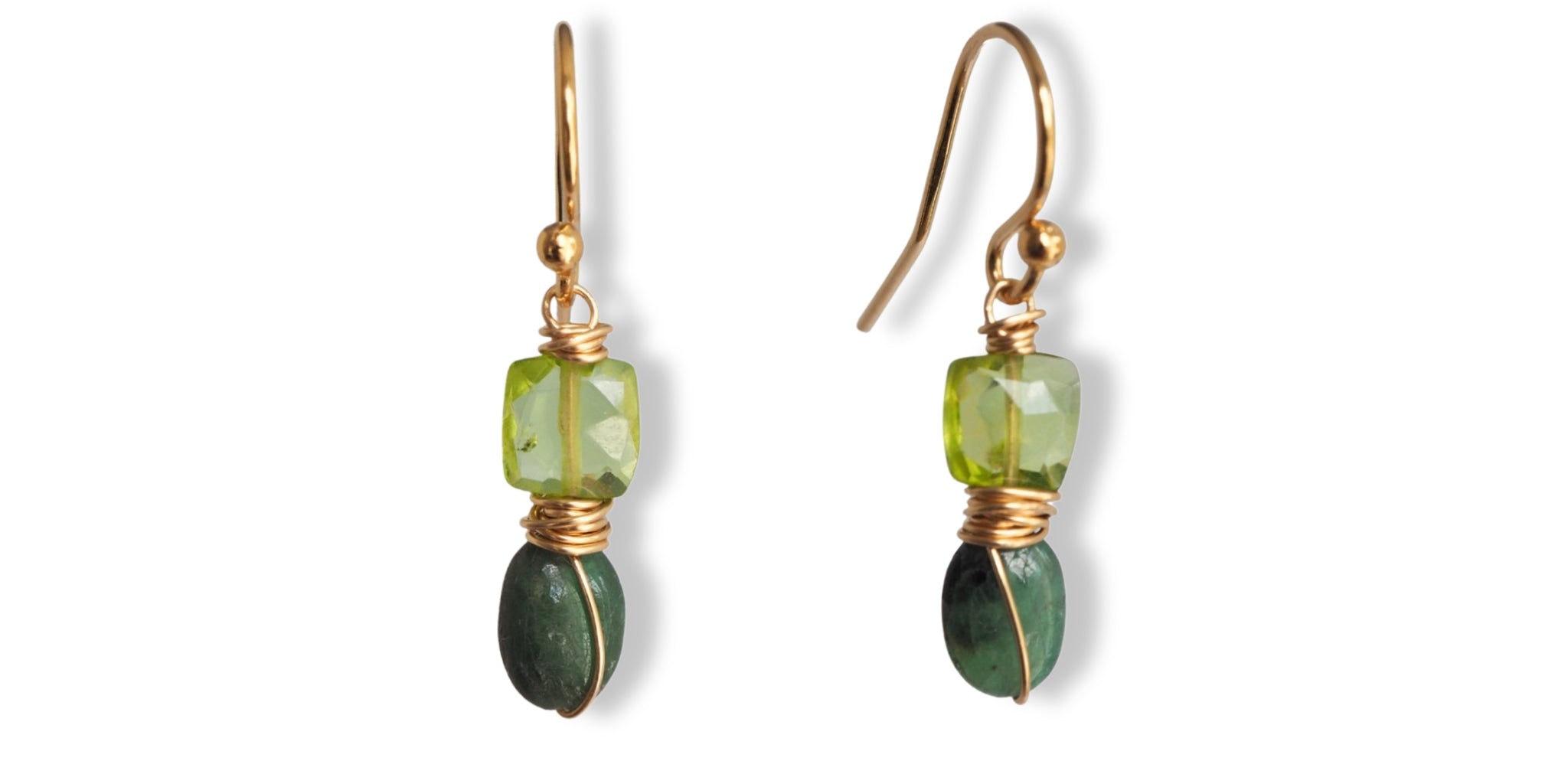 oorbelen peridoot en smaragd
