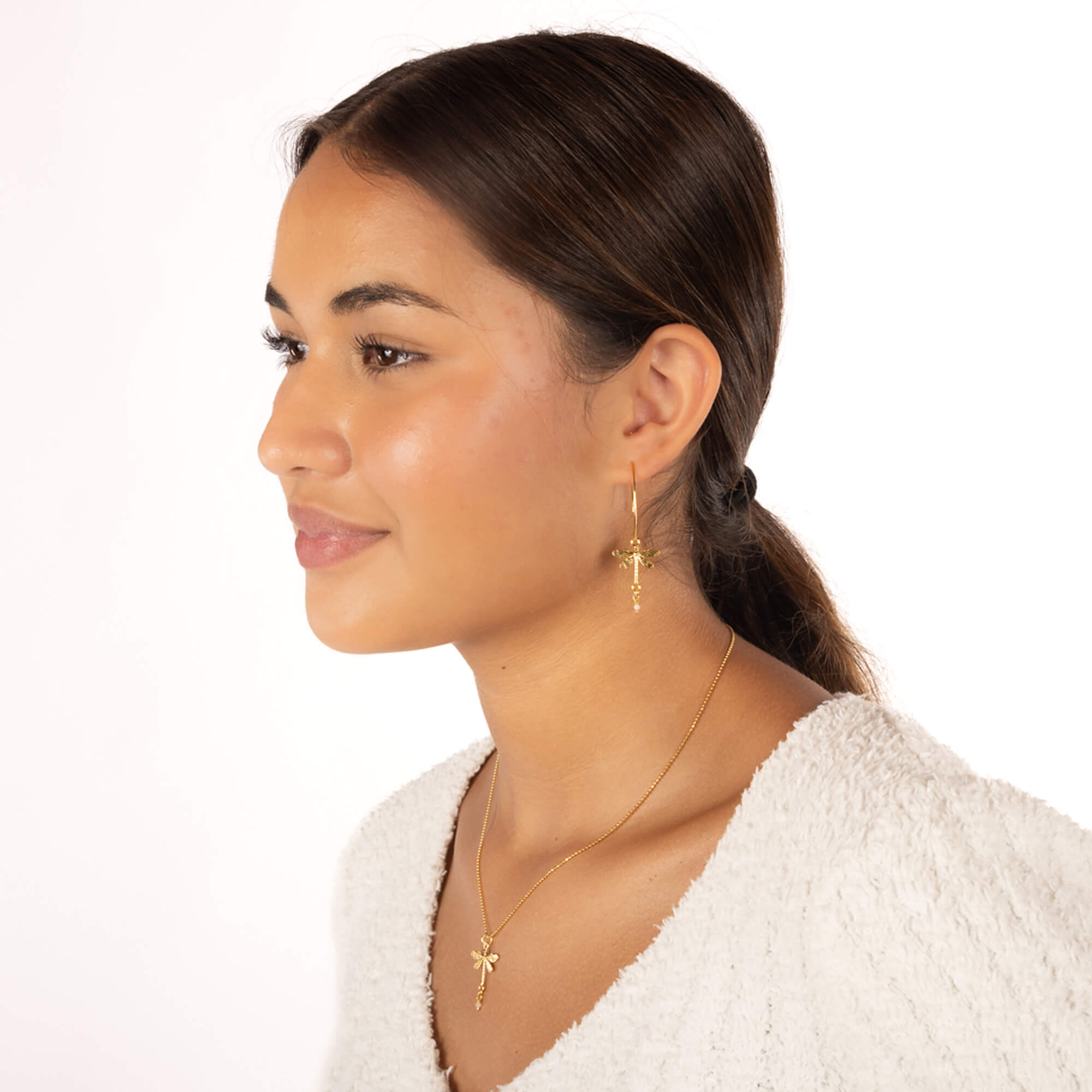 oorbellen met libellen in zilver of goud