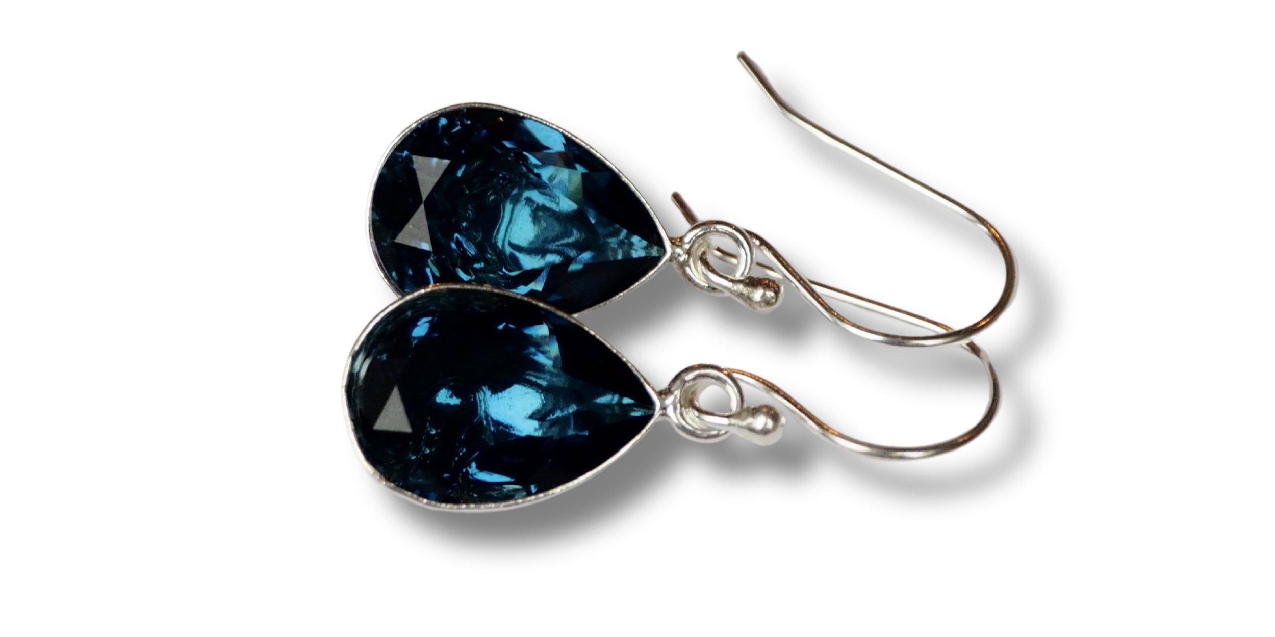 Oorbellen Swarovski druppels montana blauw - Jewels with Flair