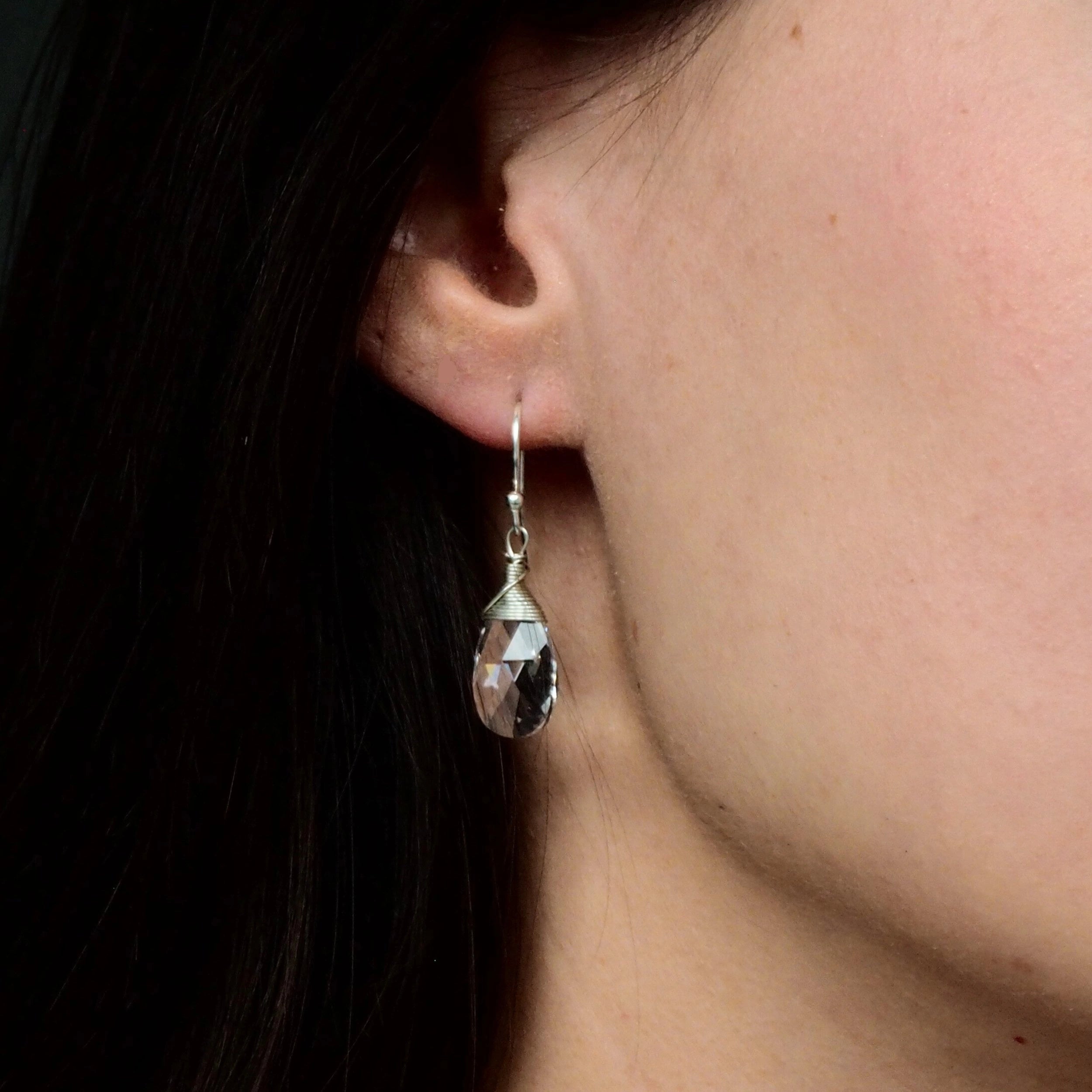 Oorbellen Swarovski druppels transparant