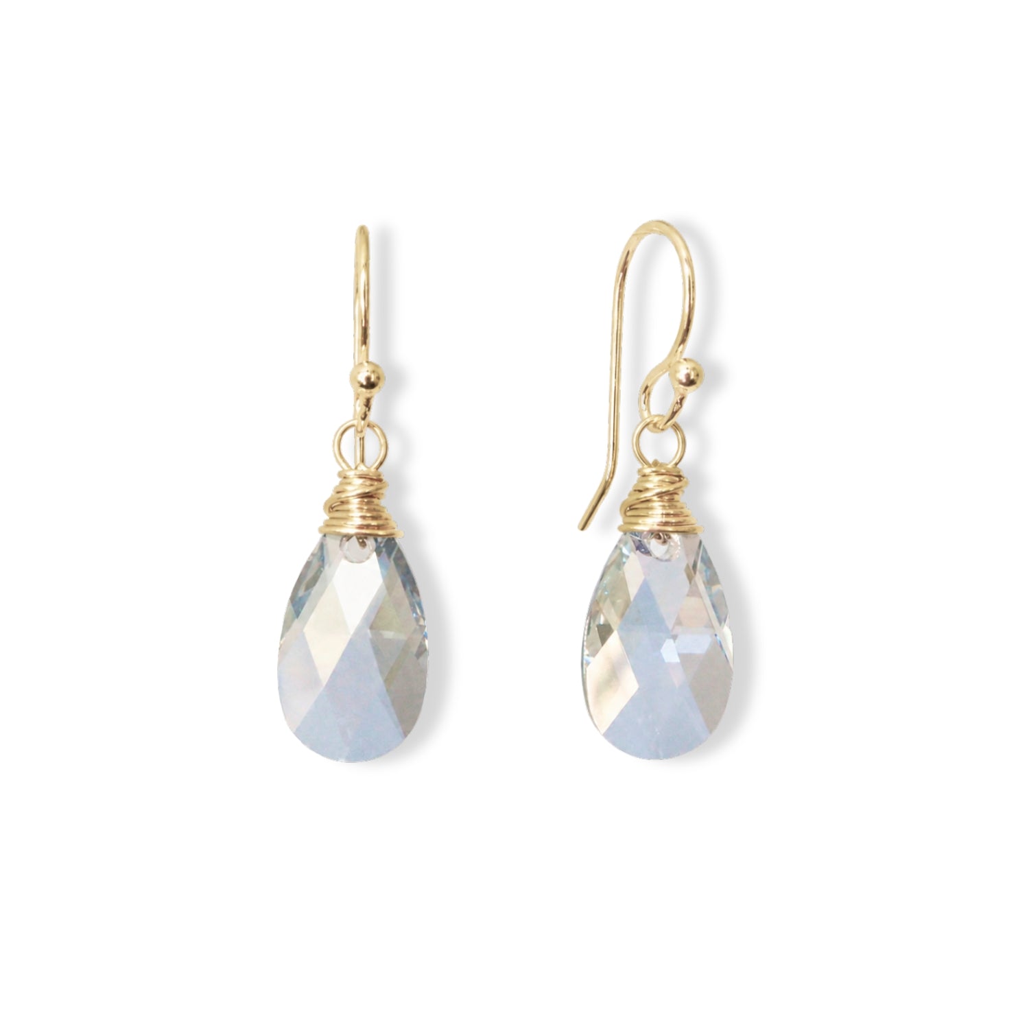 Druppel oorbellen Swarovski gold filled