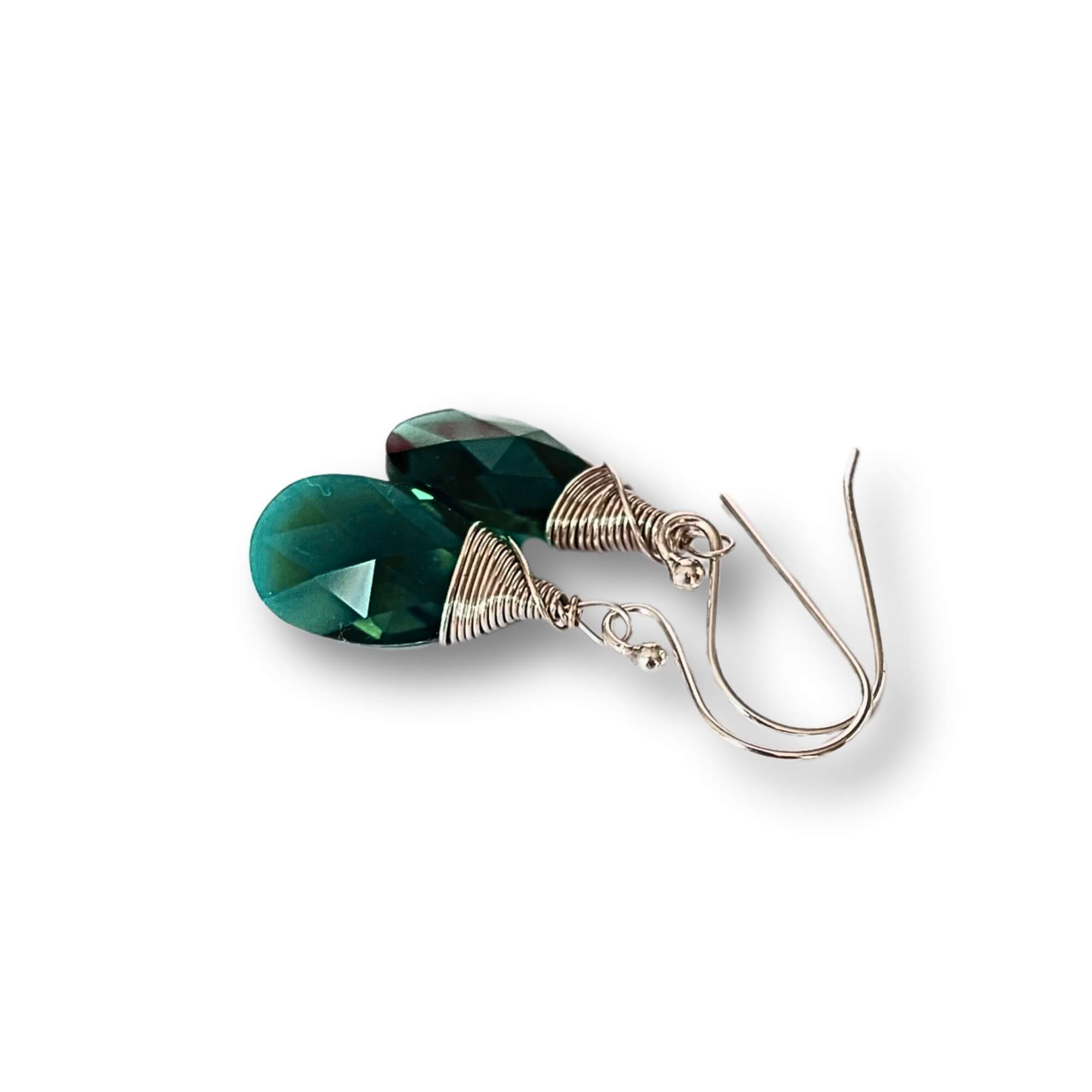 Halsketting glaskristal druppel hanger - emerald groen Halsketting - Jewels with Flair