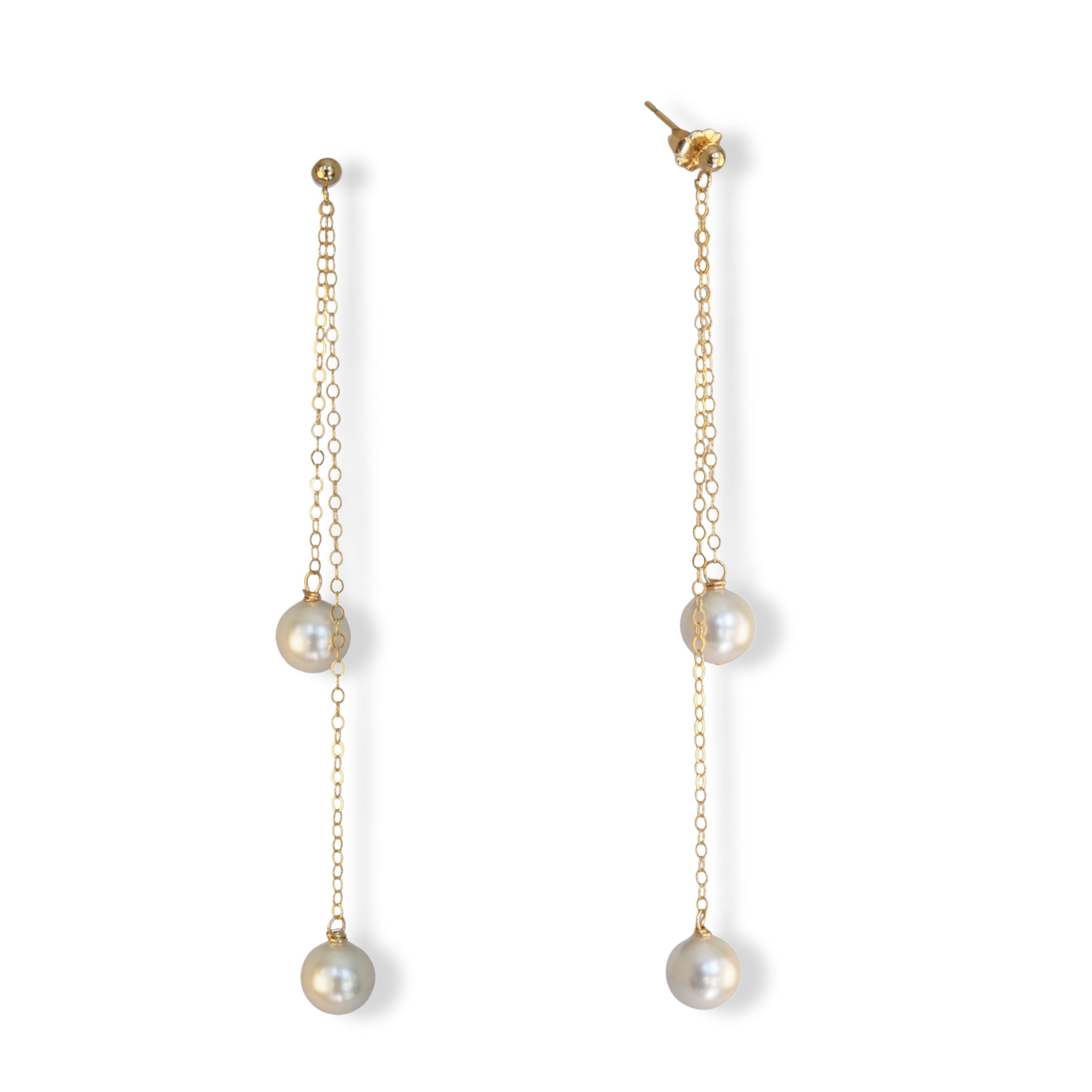 Lange oorbellen voor een bruiloft met glasparels