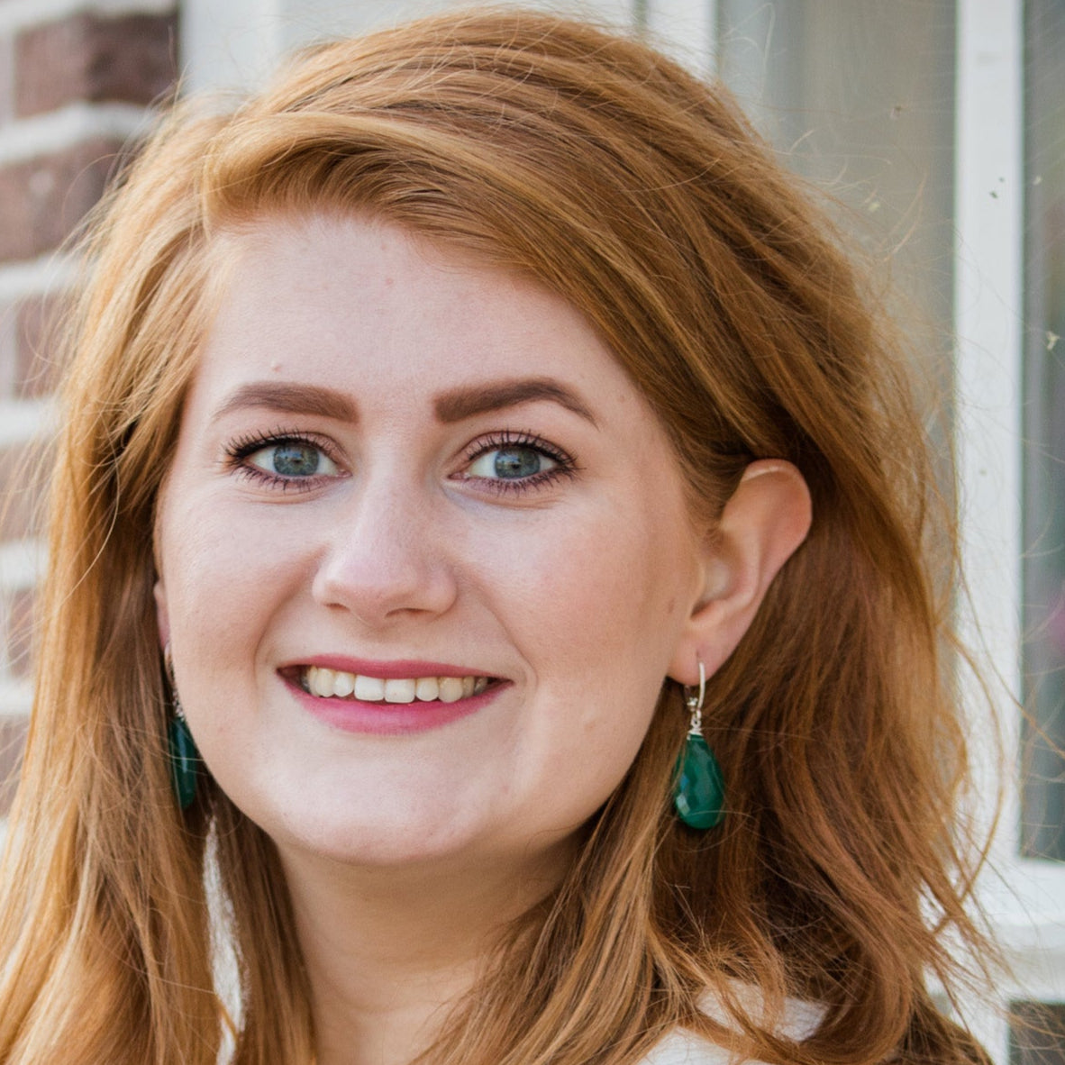 Oorbellen groene onyx XL