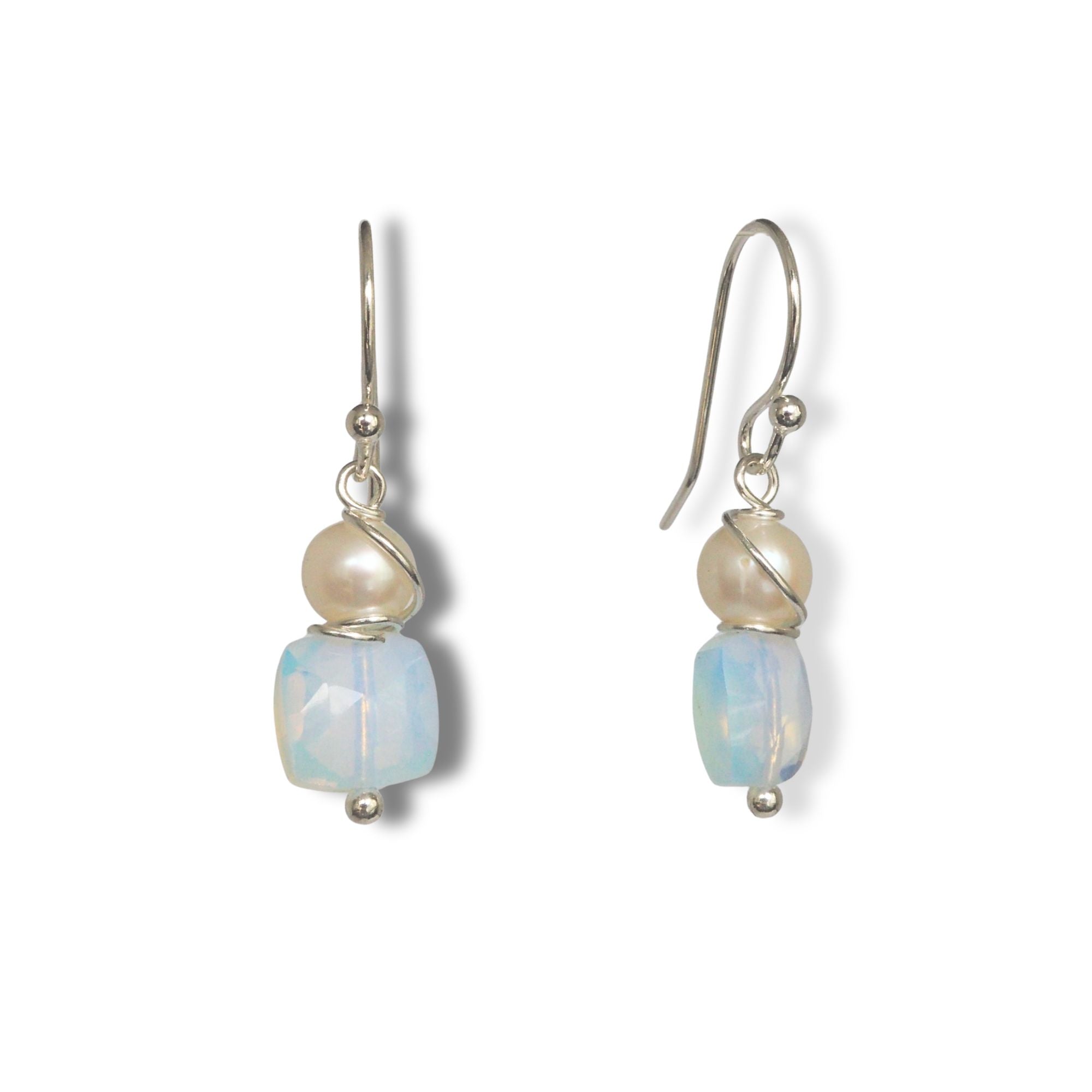 Oorbellen hydro quartz zilver my parels