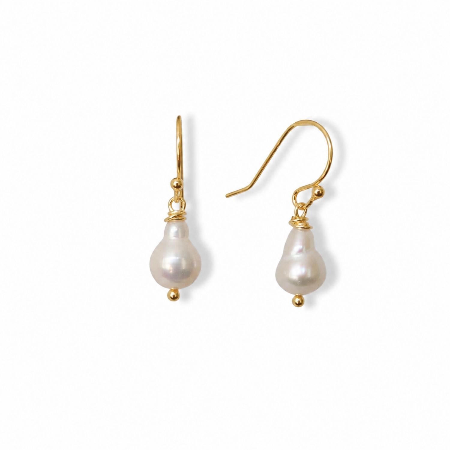 Oorbellen parel druppels gold filled