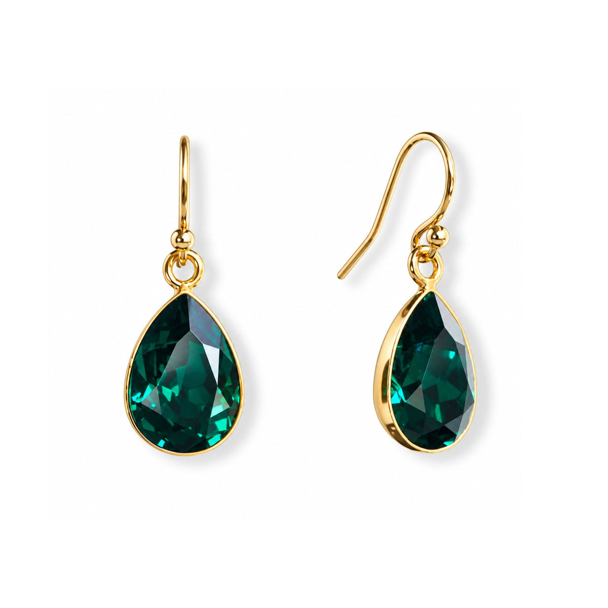 Oorbellen Swarovski druppels in emerald groen