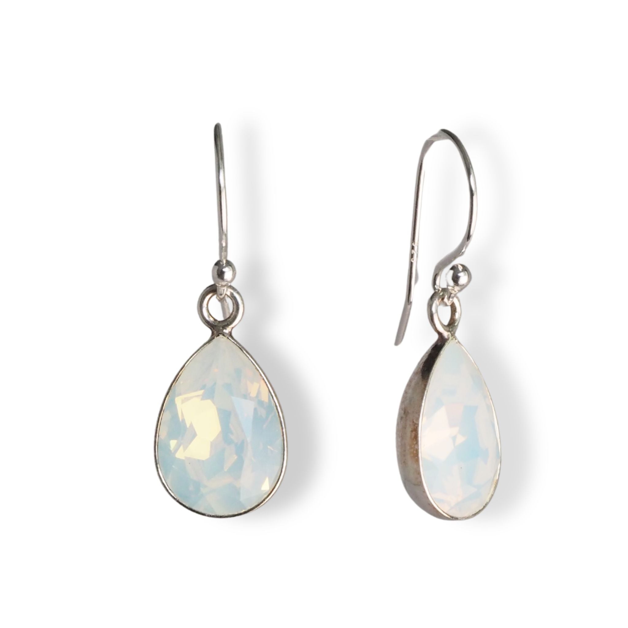 Oorbellen Swarovski druppels in zilver of verguld zilver.