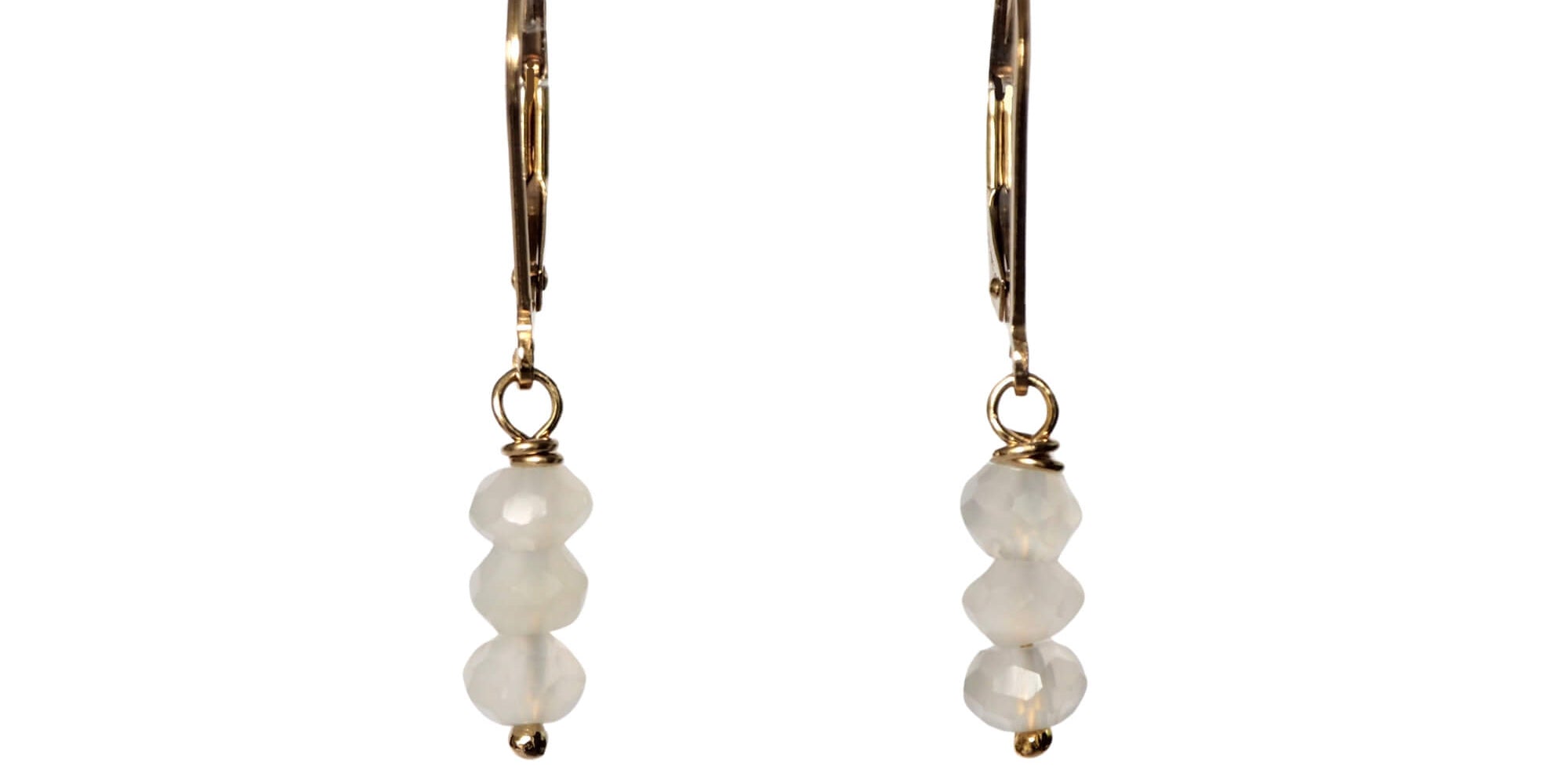 Facetgeslepen witte Maansteen Oorbellen Oorbellen - Jewels with Flair