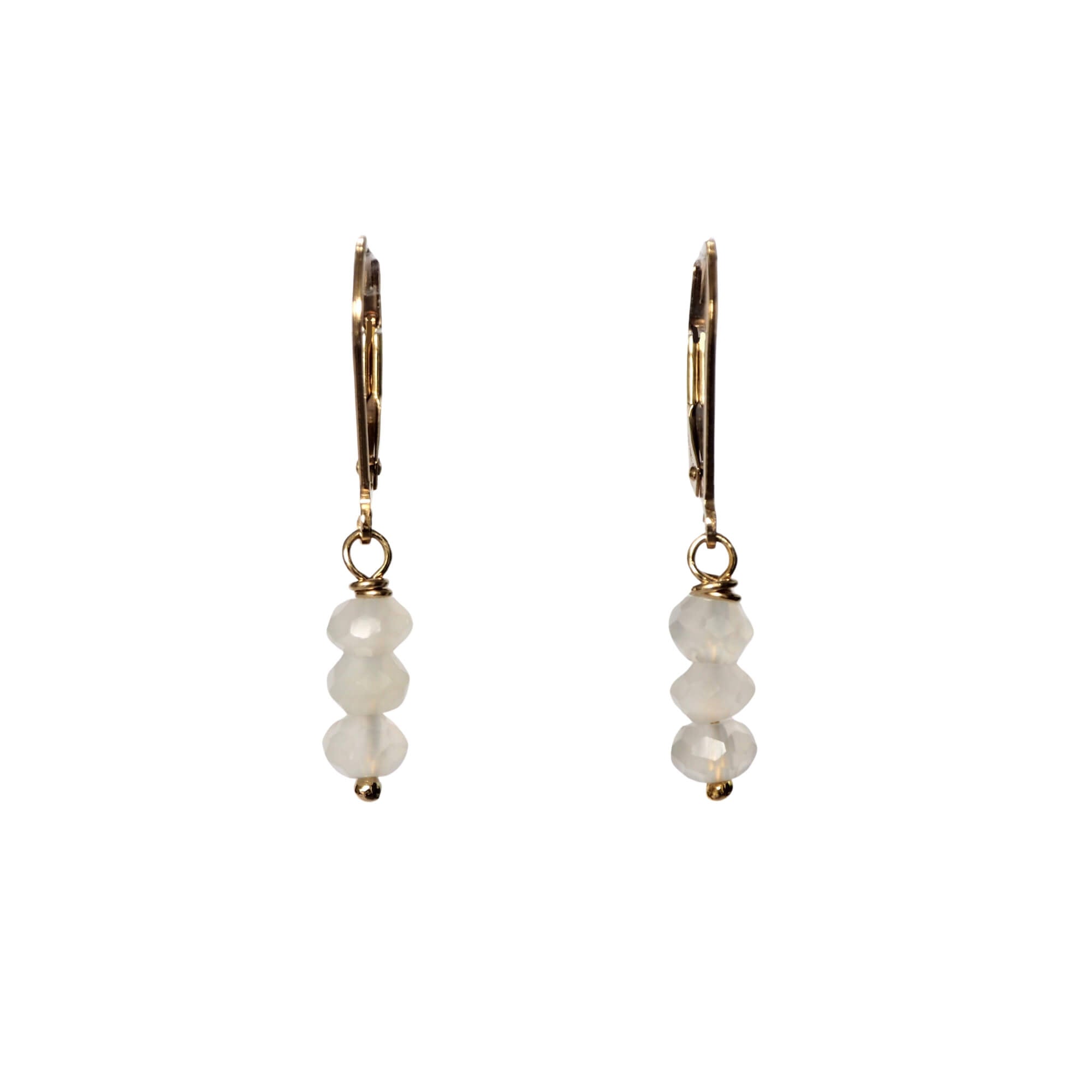 Facetgeslepen witte Maansteen Oorbellen Oorbellen - Jewels with Flair