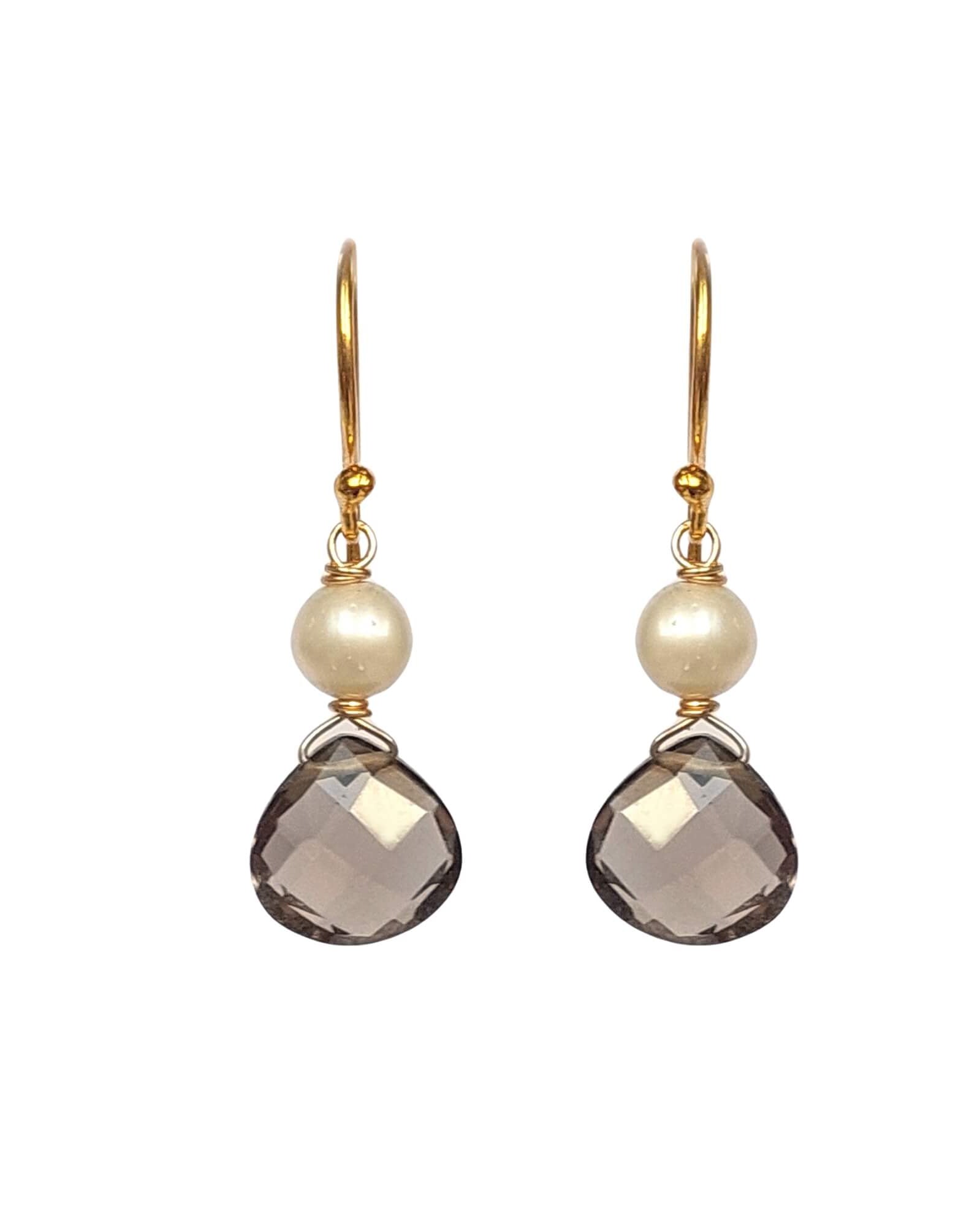 Handgemaakte oorbellen met edelsteen rookkwarts Oorbellen - Jewels with Flair