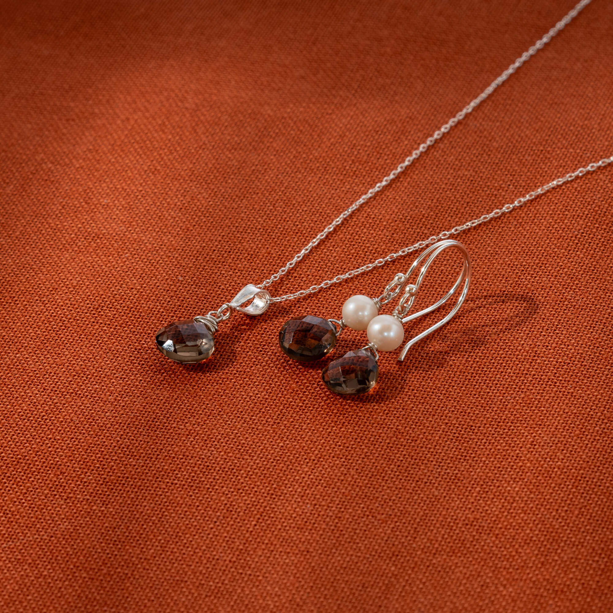 Handgemaakte oorbellen met edelsteen rookkwarts Oorbellen - Jewels with Flair