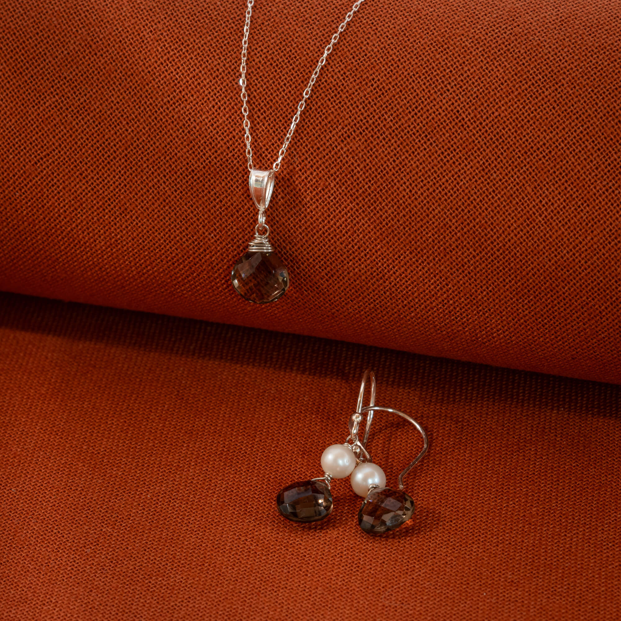 Handgemaakte oorbellen met edelsteen rookkwarts Oorbellen - Jewels with Flair