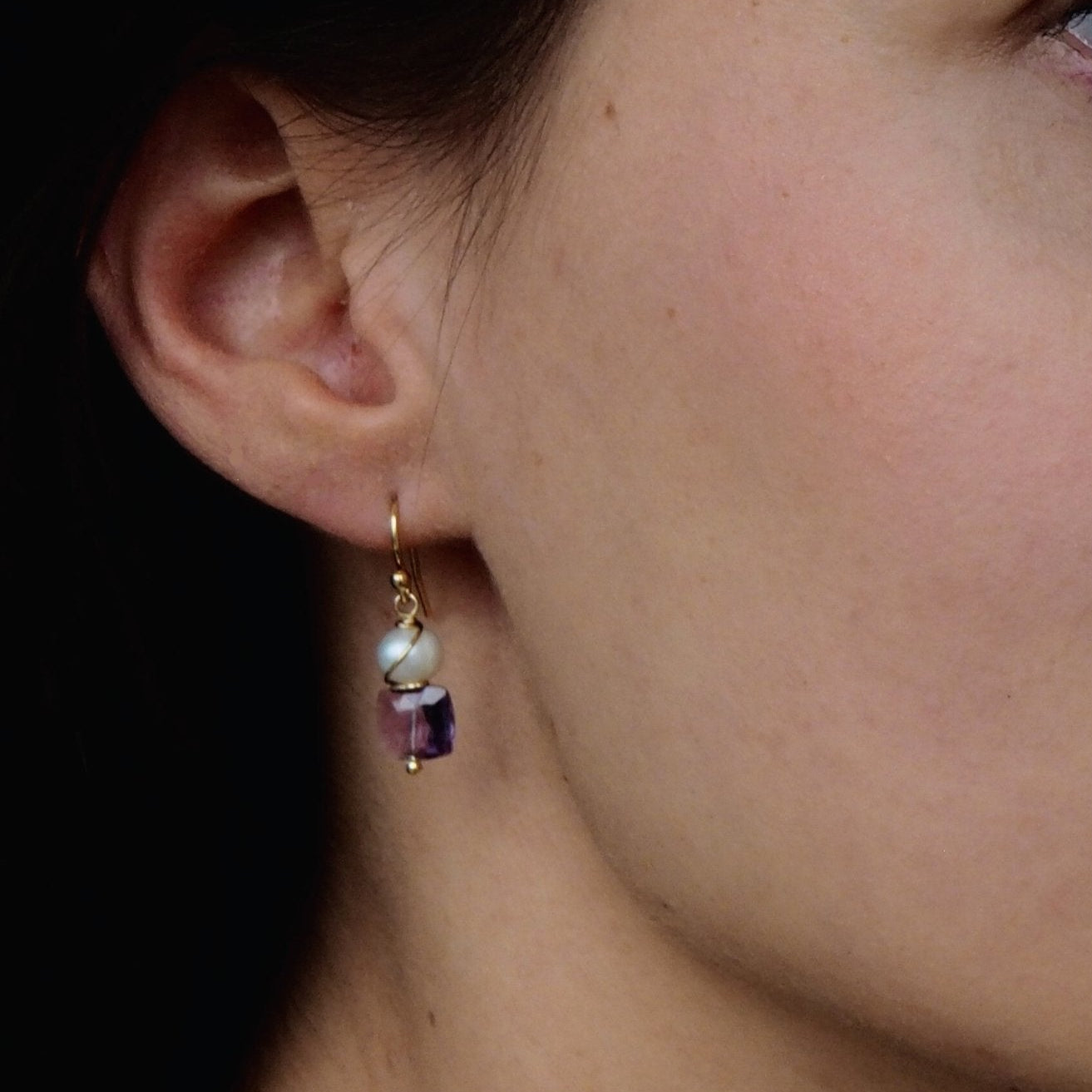 Oorbellen amethist