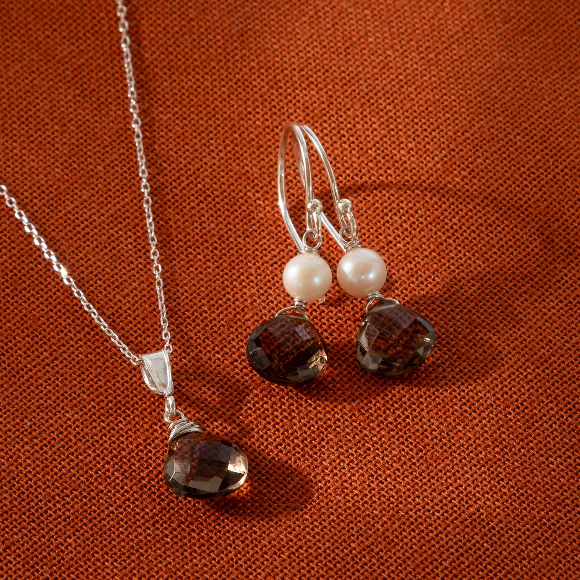 Handgemaakte oorbellen met edelsteen rookkwarts Oorbellen - Jewels with Flair