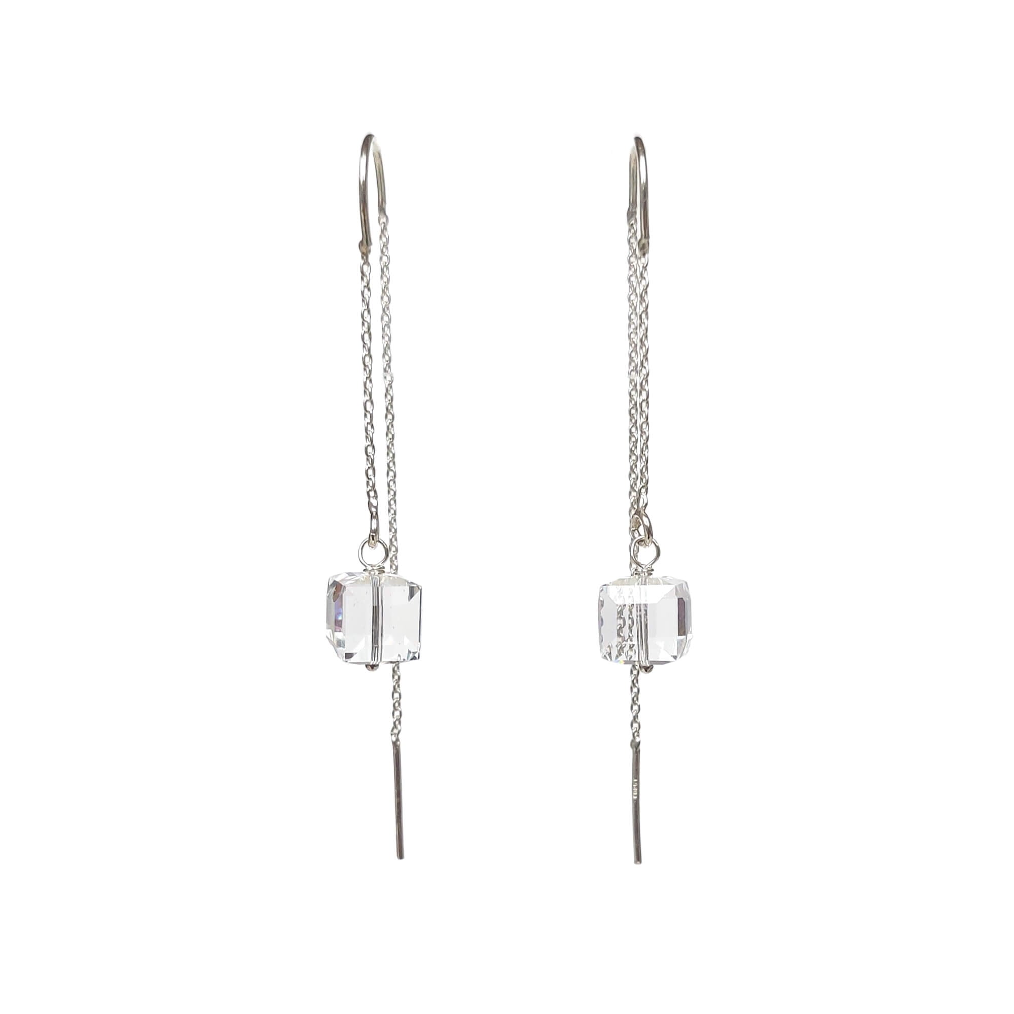 Betoverende Transparante Swarovski Cube Oorbellen Oorbellen - Jewels with Flair