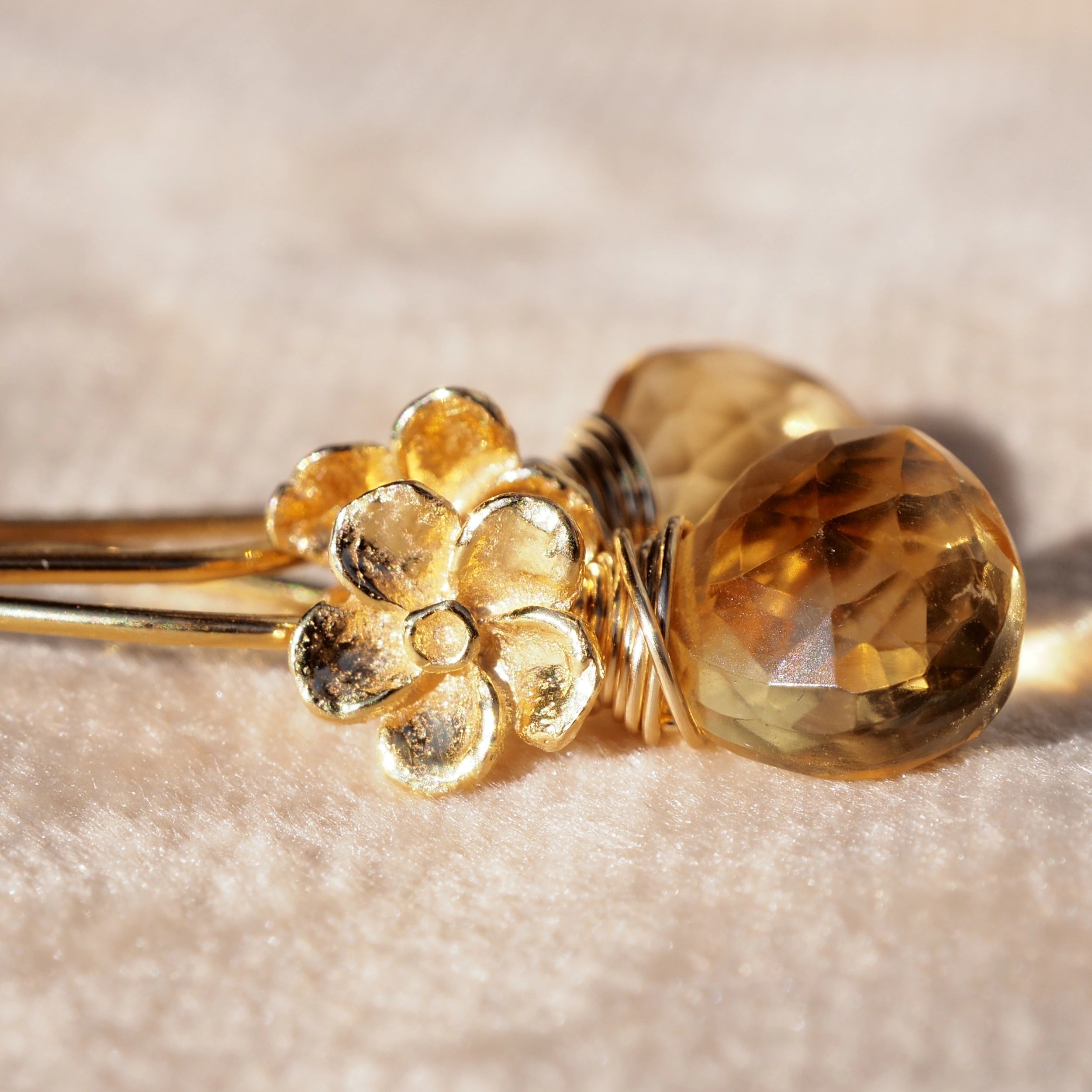 oorbellen bloemen citrien