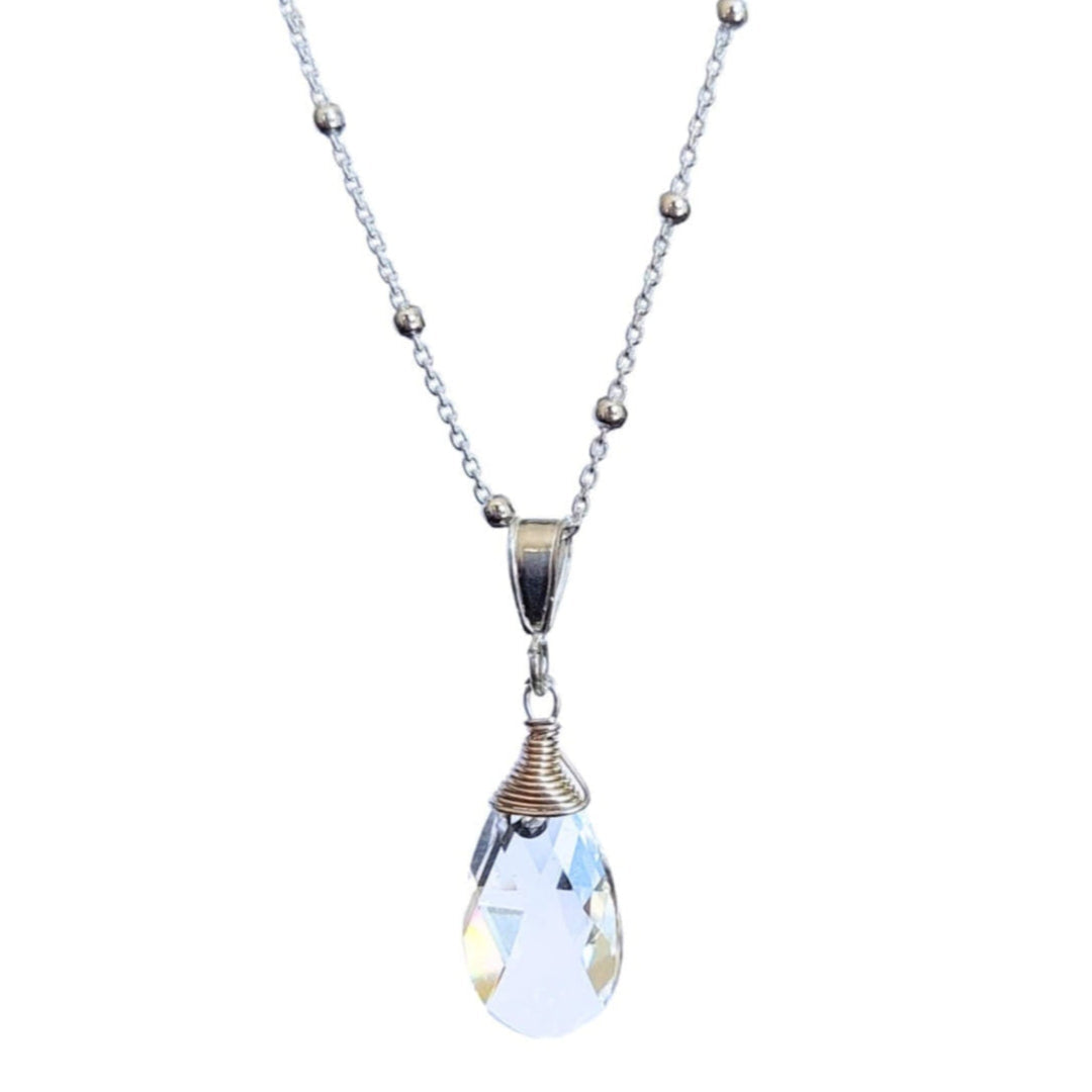 Halsketting glaskristal hanger druppel vorm
