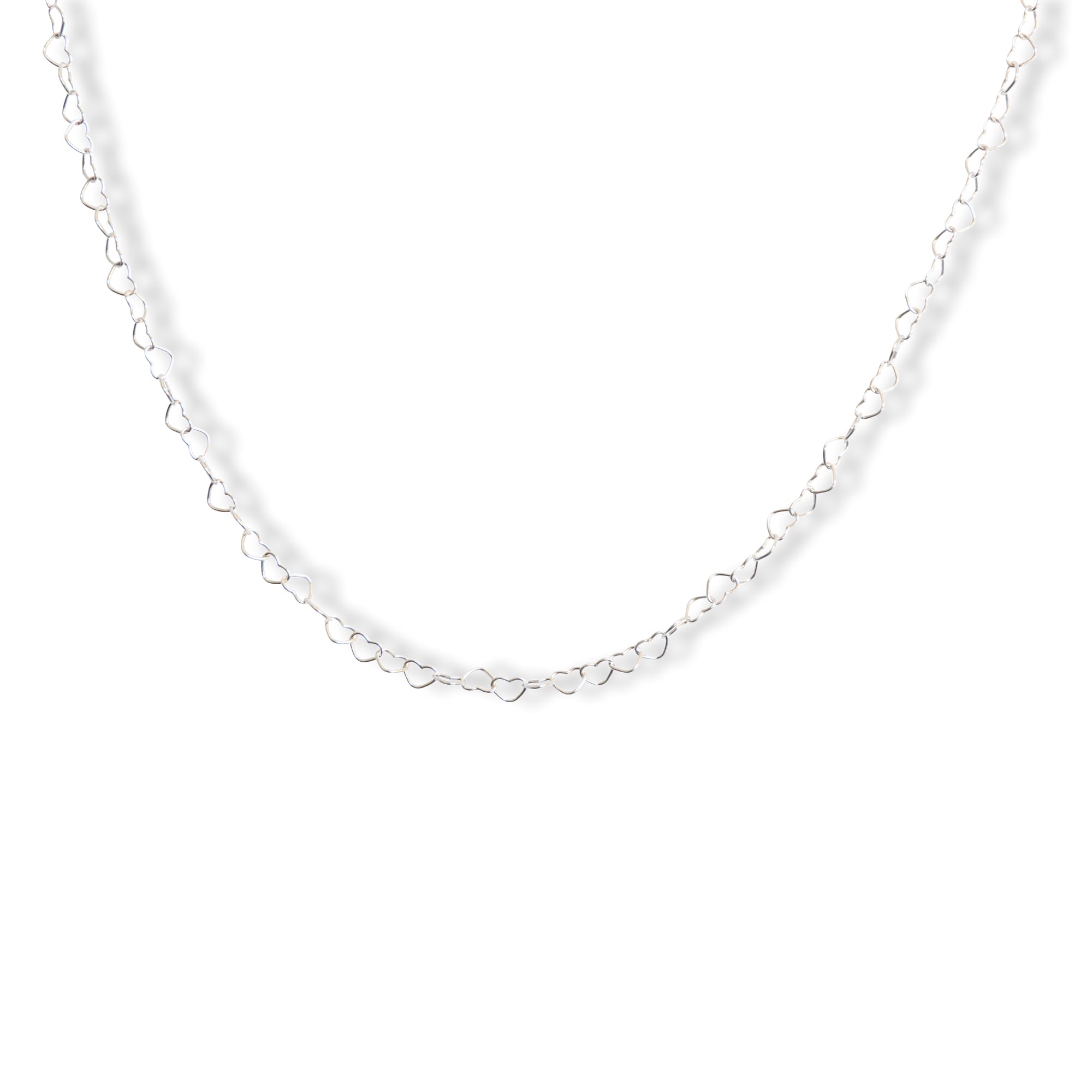 Halsketting hartjes in zilver