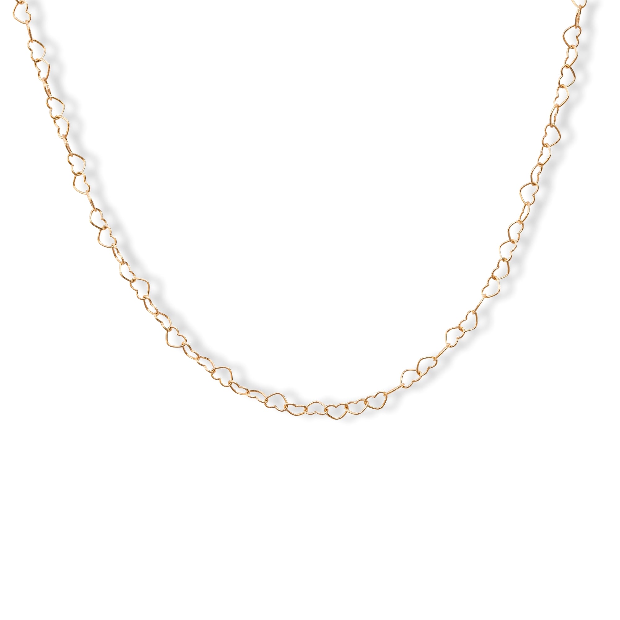 Halsketting met hartjes structuur in goud